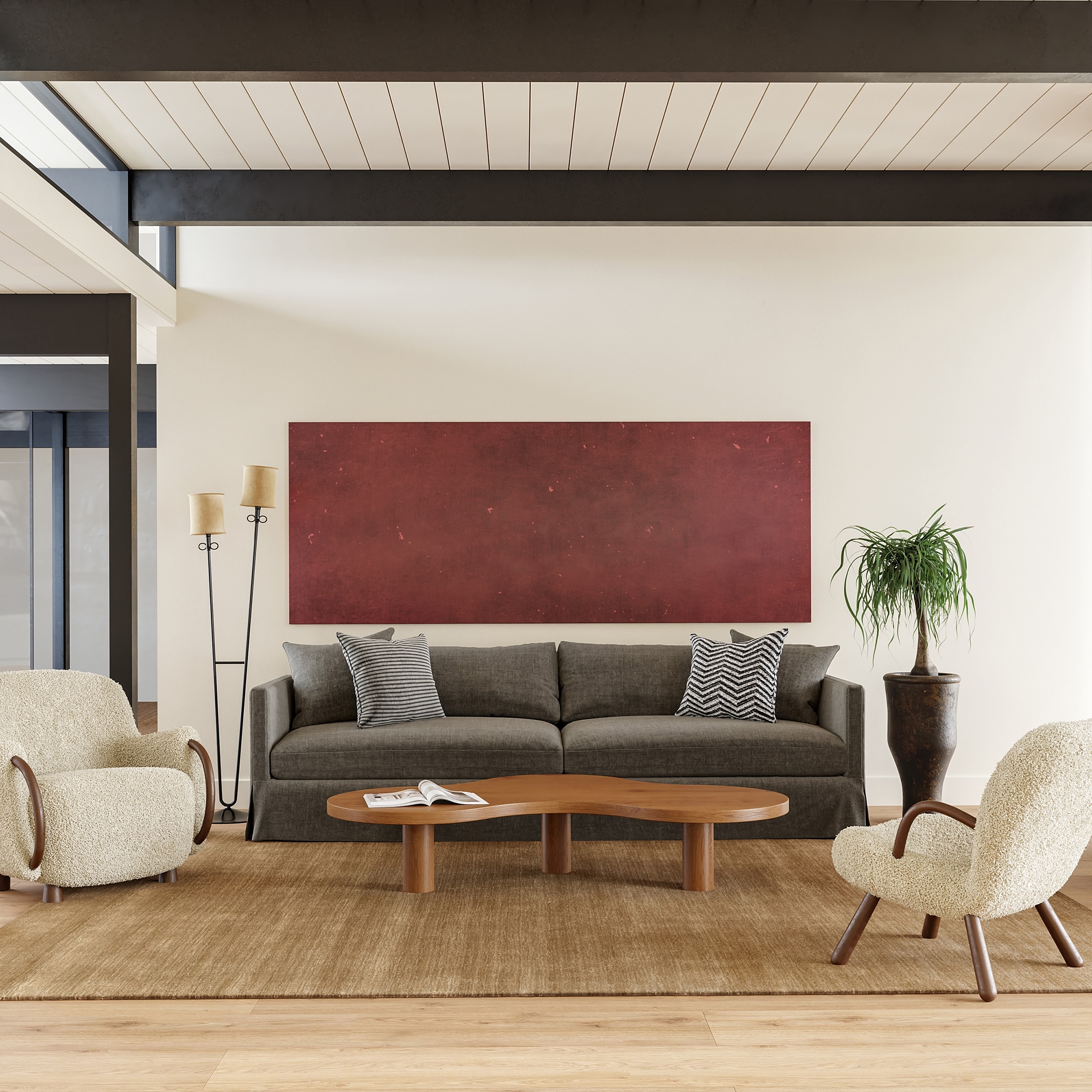 nuLOOM 200MTKZ01D-203 Arrel Speckled Wool-Blend 2ft. x 3ft. Wheat Area Rug