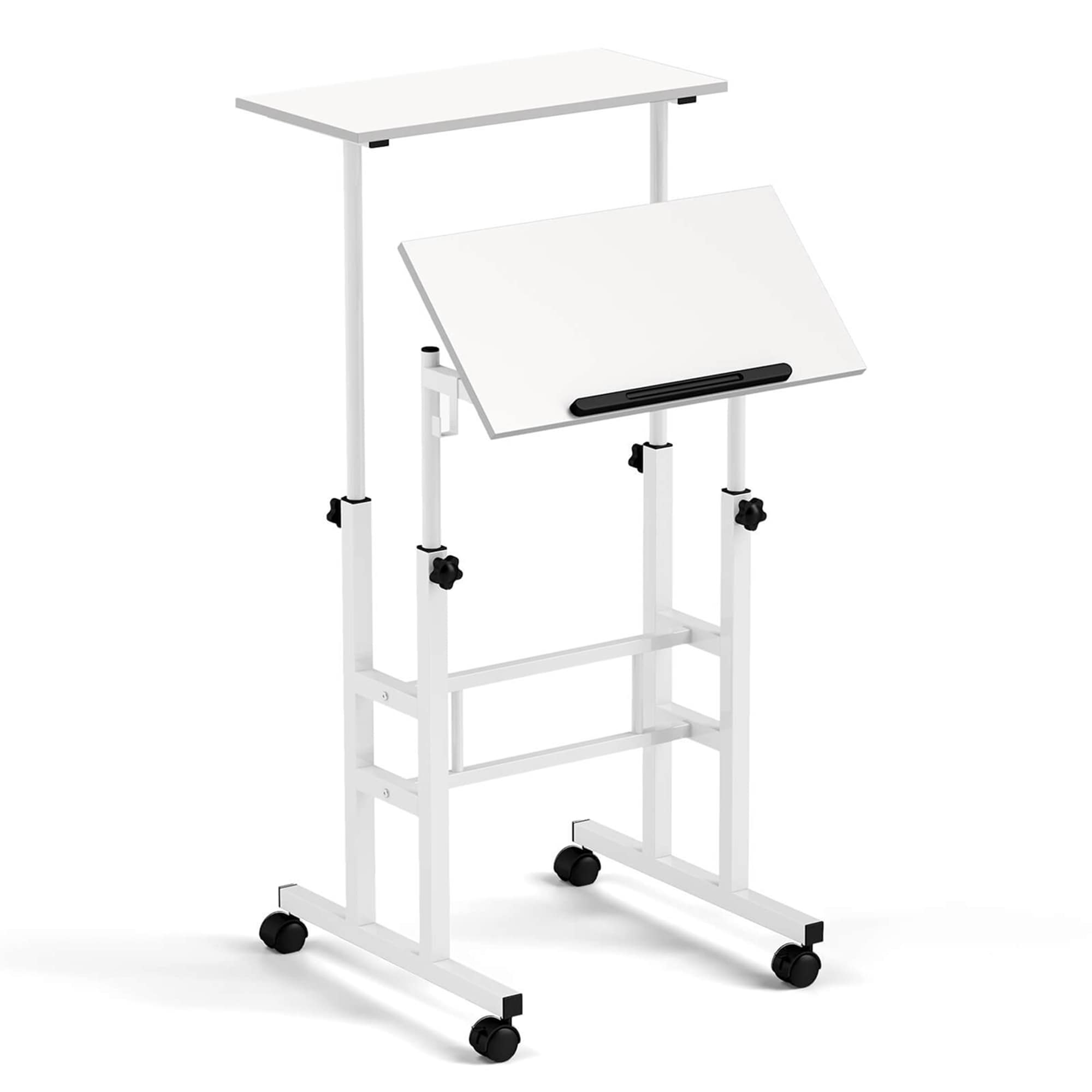 Costway HCST03501 12-in White Modern/Contemporary Fir Standing desk