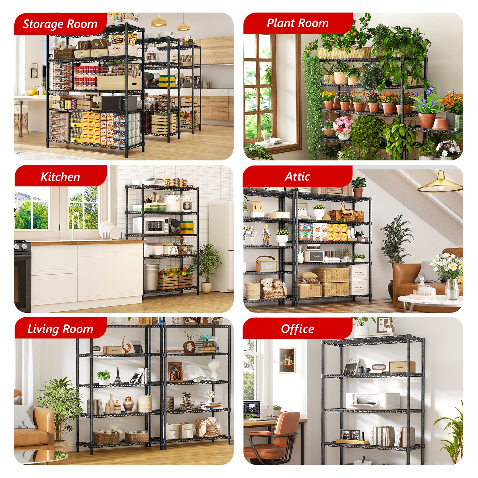 LOVMOR BLACK-36HAGW-PLR Free-Standing-Shelving - View #8