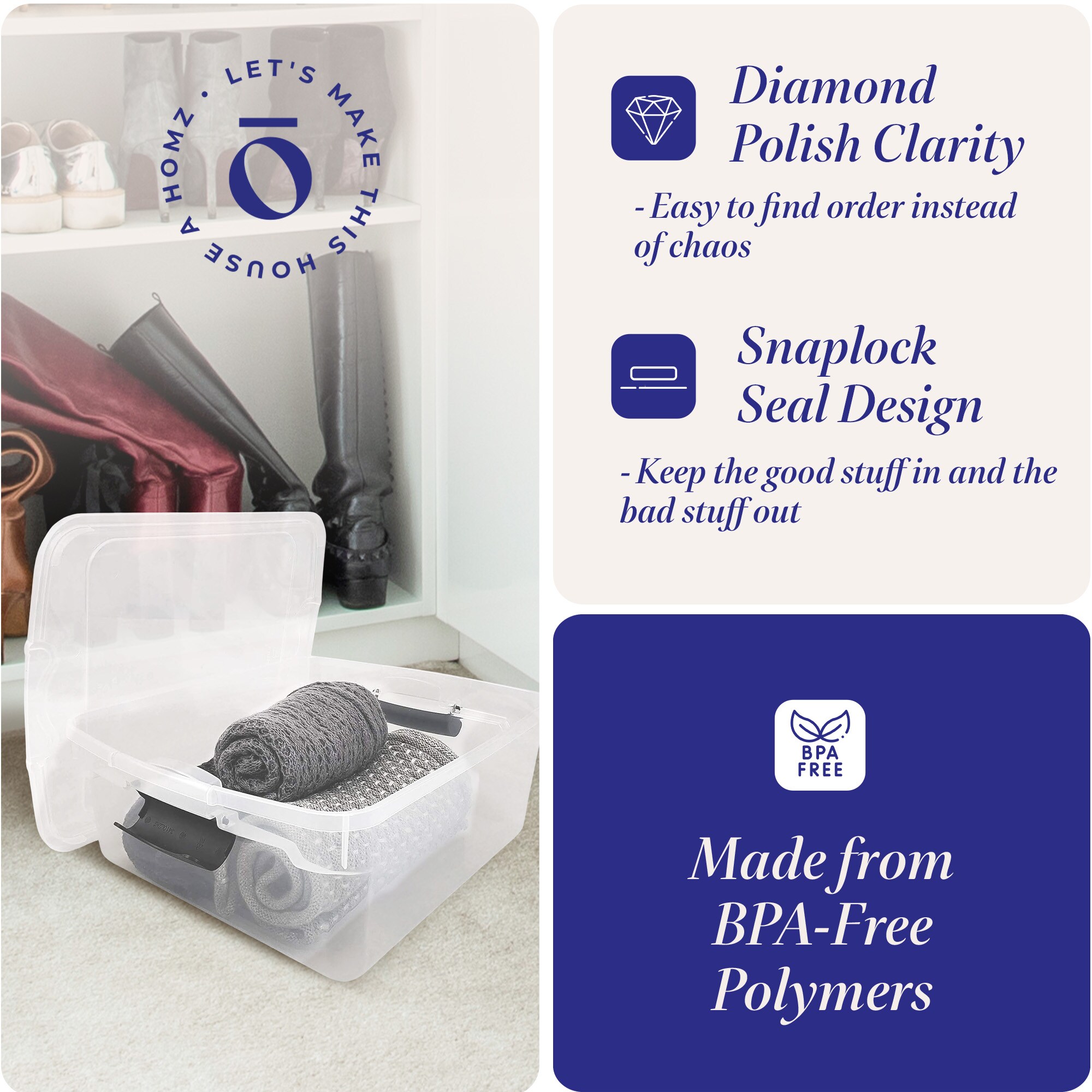 Homz Products 3420CLGRDC.04 Bins-Baskets - View #2