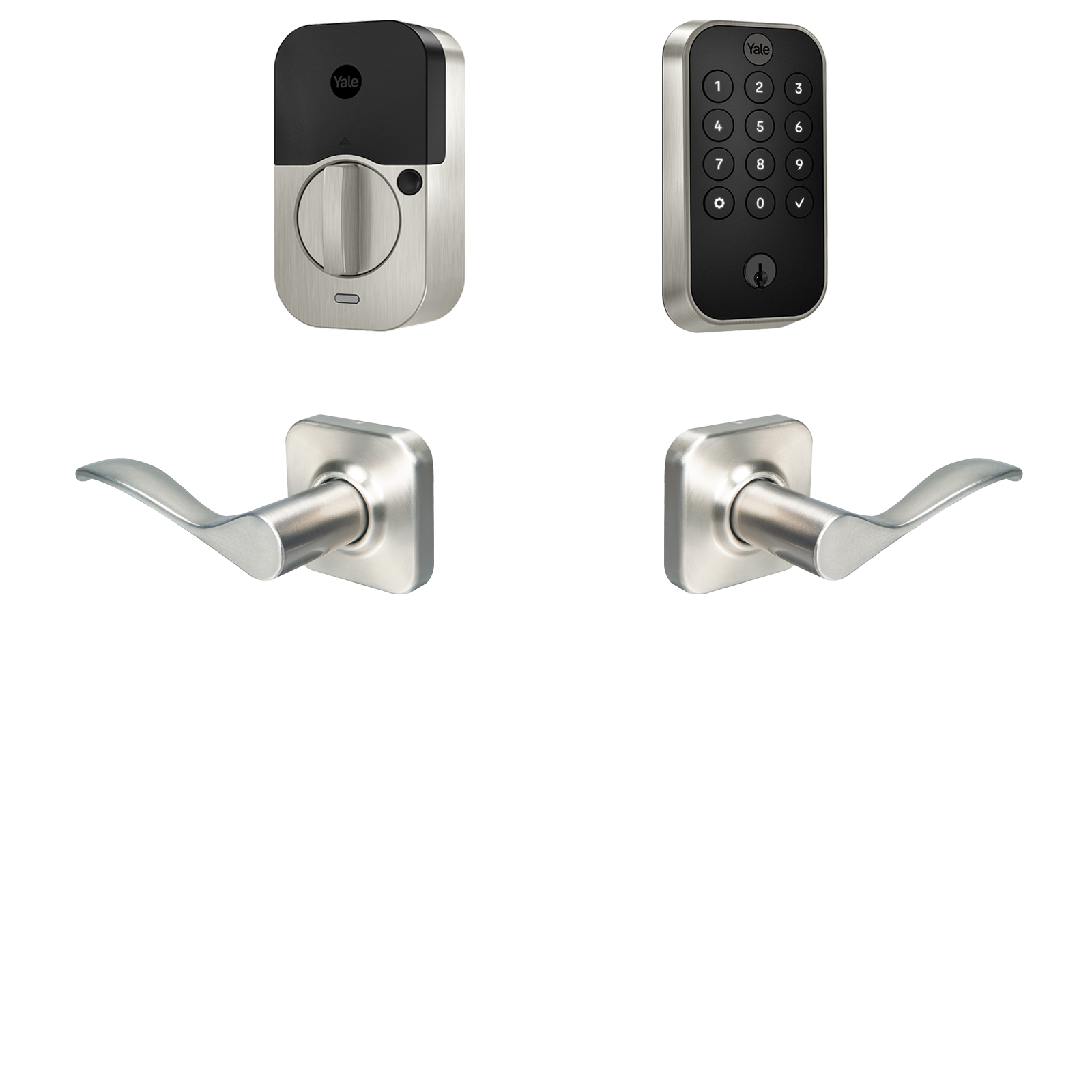 Yale Assure Lock 2 Norwood Bundle Satin Nickel Smart Lock Electronic Deadbolt and Handleset with Wifi Bluetooth Keypad B-YRD410-WF1-NW-619 Sansujyuku sansujyuku.com