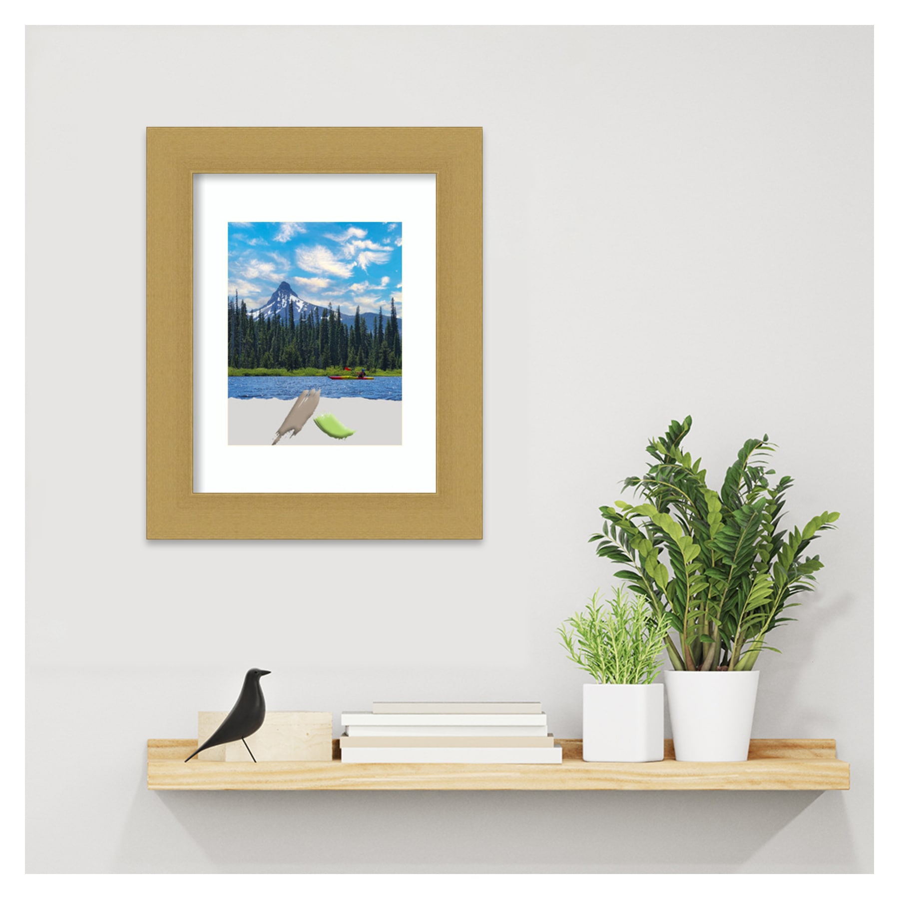 Grace Brushed Gold 8x10 Polystyrene Wall Picture Frame