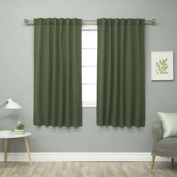 Tab Curtain Panel Pair In The Curtains, Moss Green Curtains