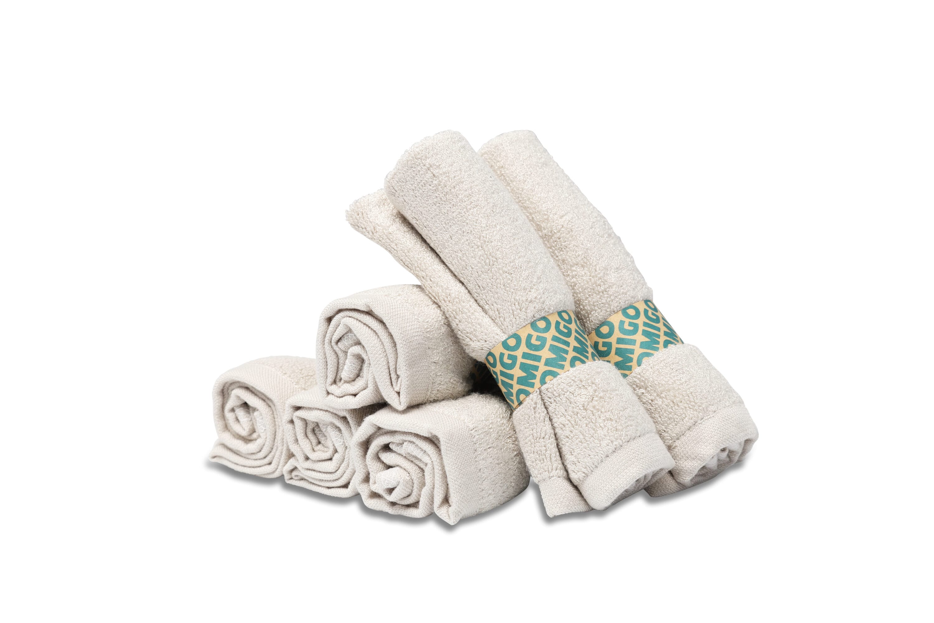 Brondell OM-TWL-01  Omigo Bamboo Bidet Towels, Pack Of 6, Greige
