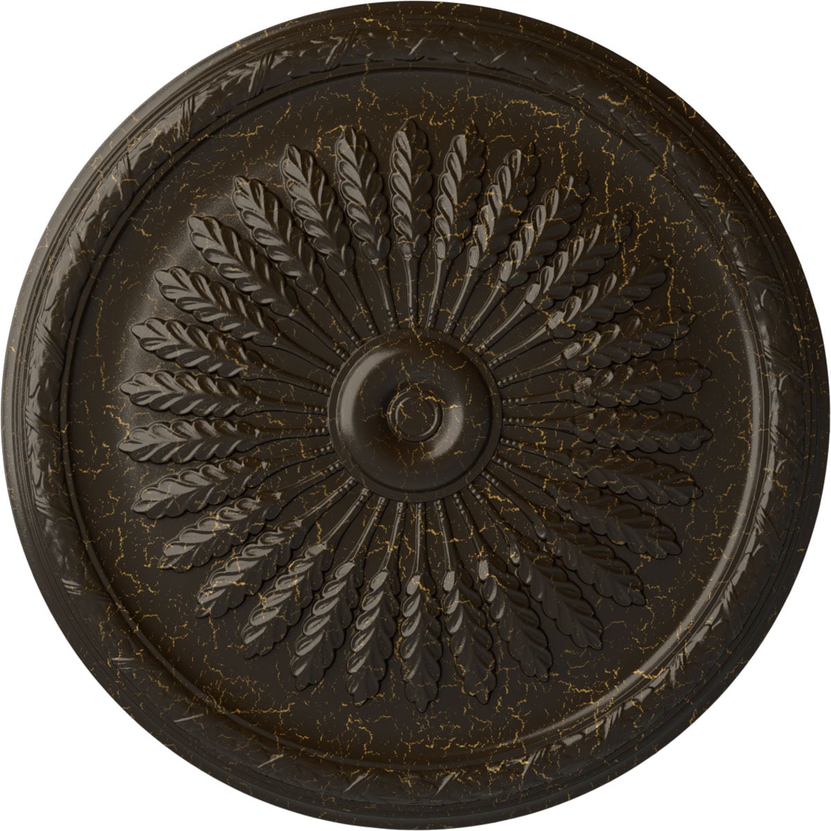 Ekena Millwork CM36JUSHC Juniper 36-in W x 36-in L Painted Stone Hearth Crackle Polyurethane Whole Ceiling Medallion