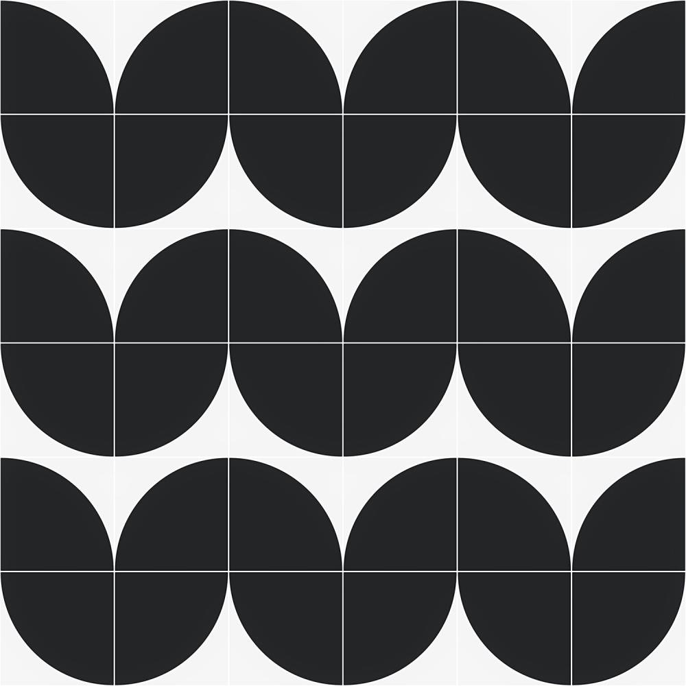Artmore Tile EXT3RD105265 Tarin 9-Pack Black 8-in x 8-in Matte Porcelain Encaustic Floor and Wall Tile