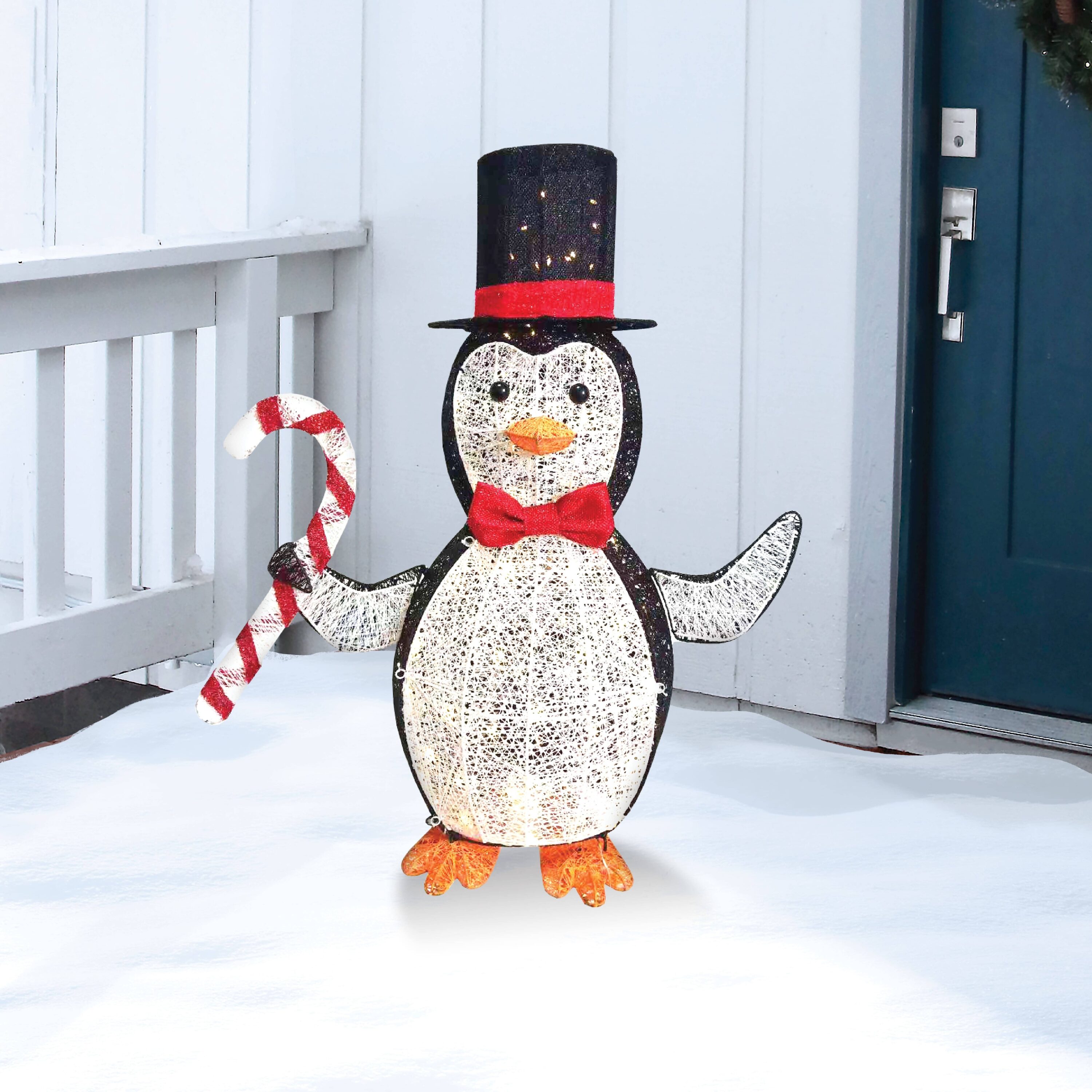 2Ft Christmas Folding Penguin with Christmas Hat Built-in LED Light -  DANNY'S HOME GOODS