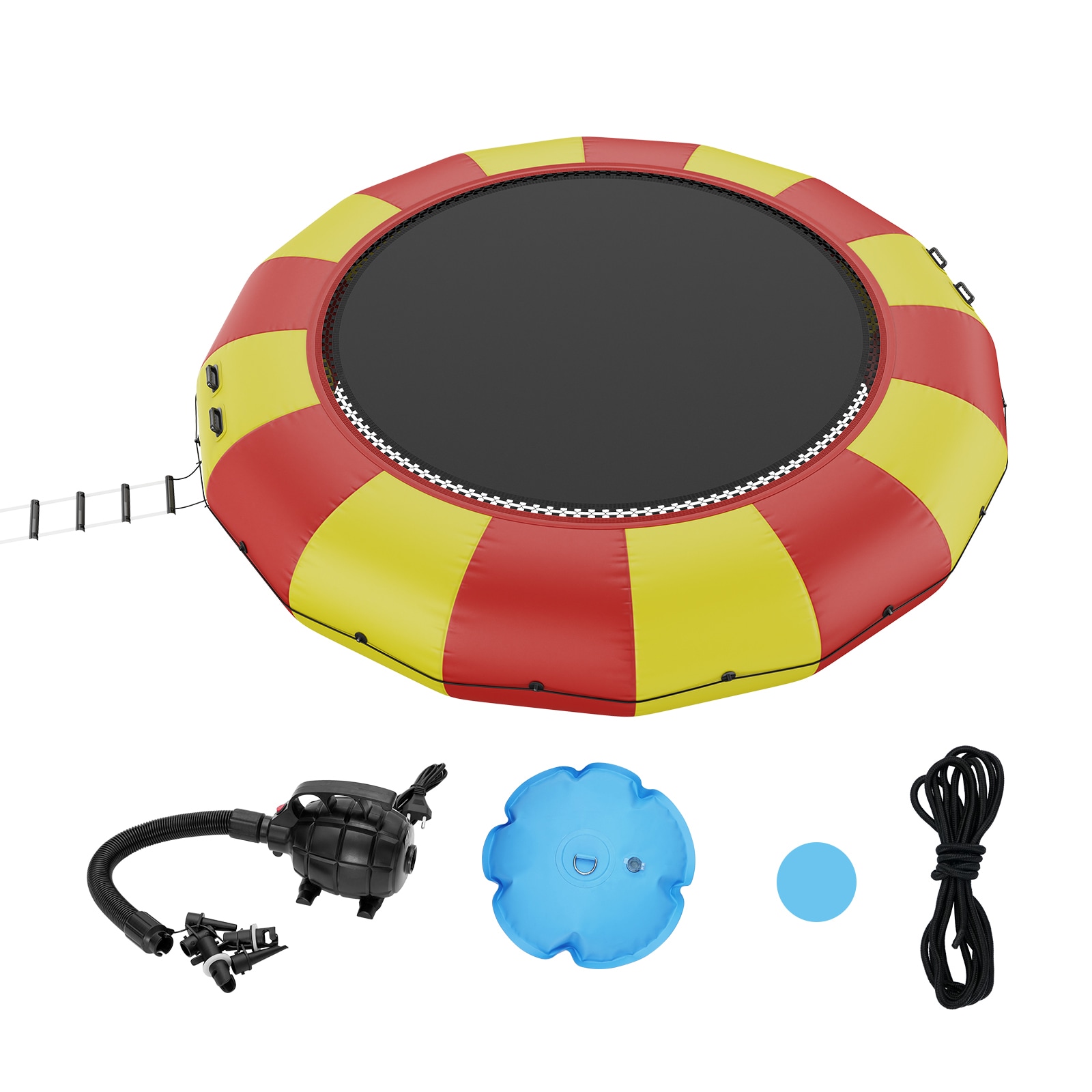 VEVOR Inflatable Water Bouncer 17ft Recreational Water Trampoline Portable Bounce Swim Platform with 5-Step Ladder and Electric Air Pump Kids Adults Floating Rebounder for Pool Lake Water Sports #SCBTKSSBCHS111915V1
