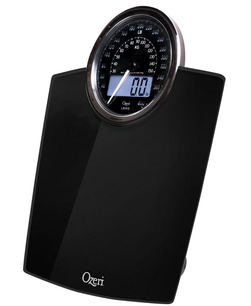 Pocfgst High Precision Digital Body Weight Bathroom Scale with Ultra-Wide Platform and Easy-to-Read Backlit LCD, 400 Pounds, Black