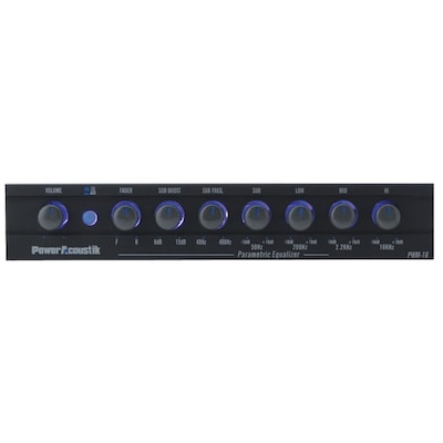 POWER ACOUSTIK PWM-16 CAR 4-BAND EQUALIZER W/ BUILT-IN PRE-AMP & SUB CONTROL