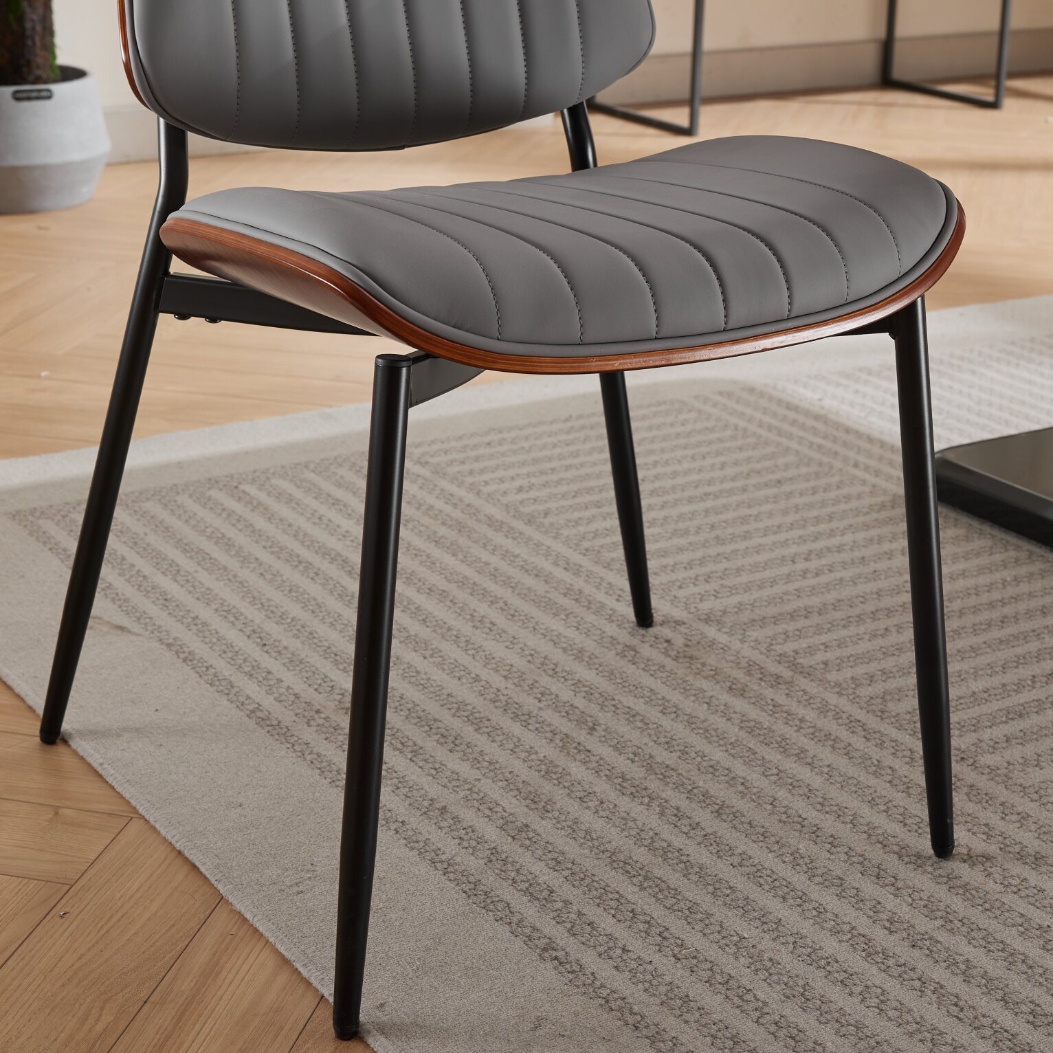 Hrinhom HC-N7016-GRAY PU Dining-Chairs - View #8