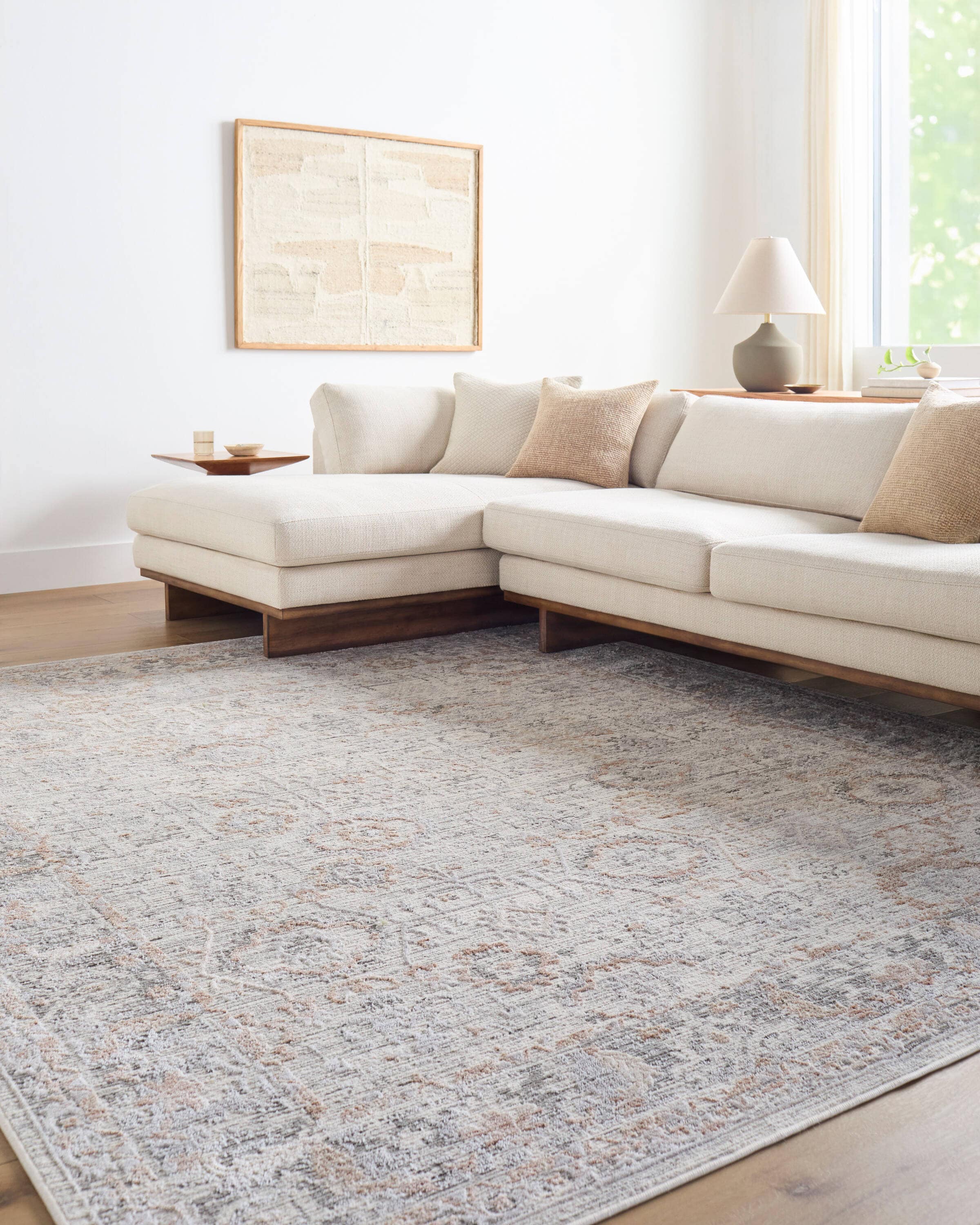 allen + roth 671491 Courageous Trove 10 x 13 (ft) Loomed Polyester Gray Rectangular Indoor Medallion Oriental Area rug
