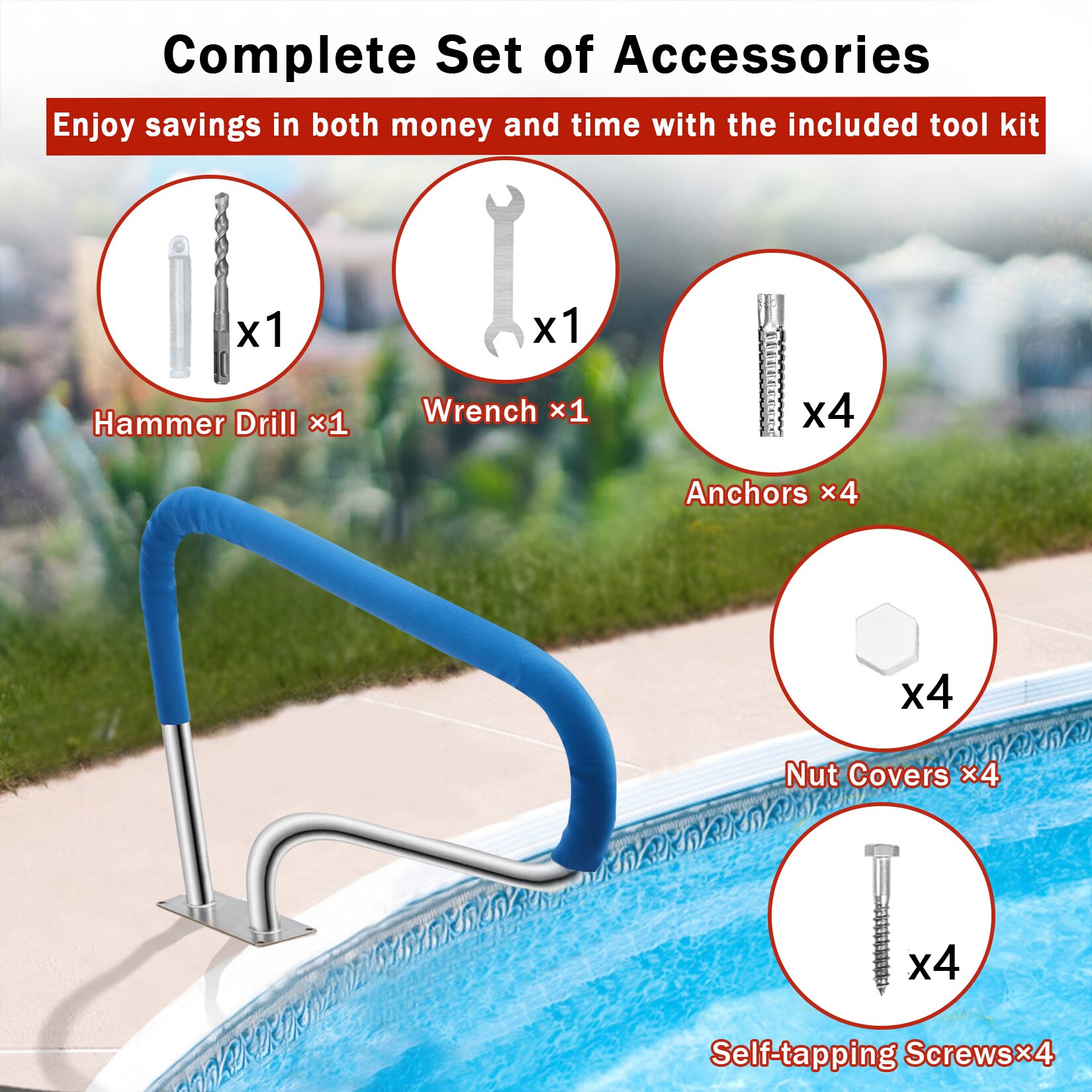 GAOMON LSPPJOK-1VWBXNA849 Above-Ground-Pool-Lad-Steps - View #9