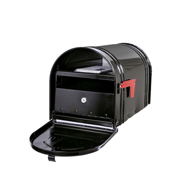 Marshall Large, Locking, Steel, Post-Mount Mailbox, Black Marshall Large, Locking, Steel, Post-Mount Mailbox, Black
