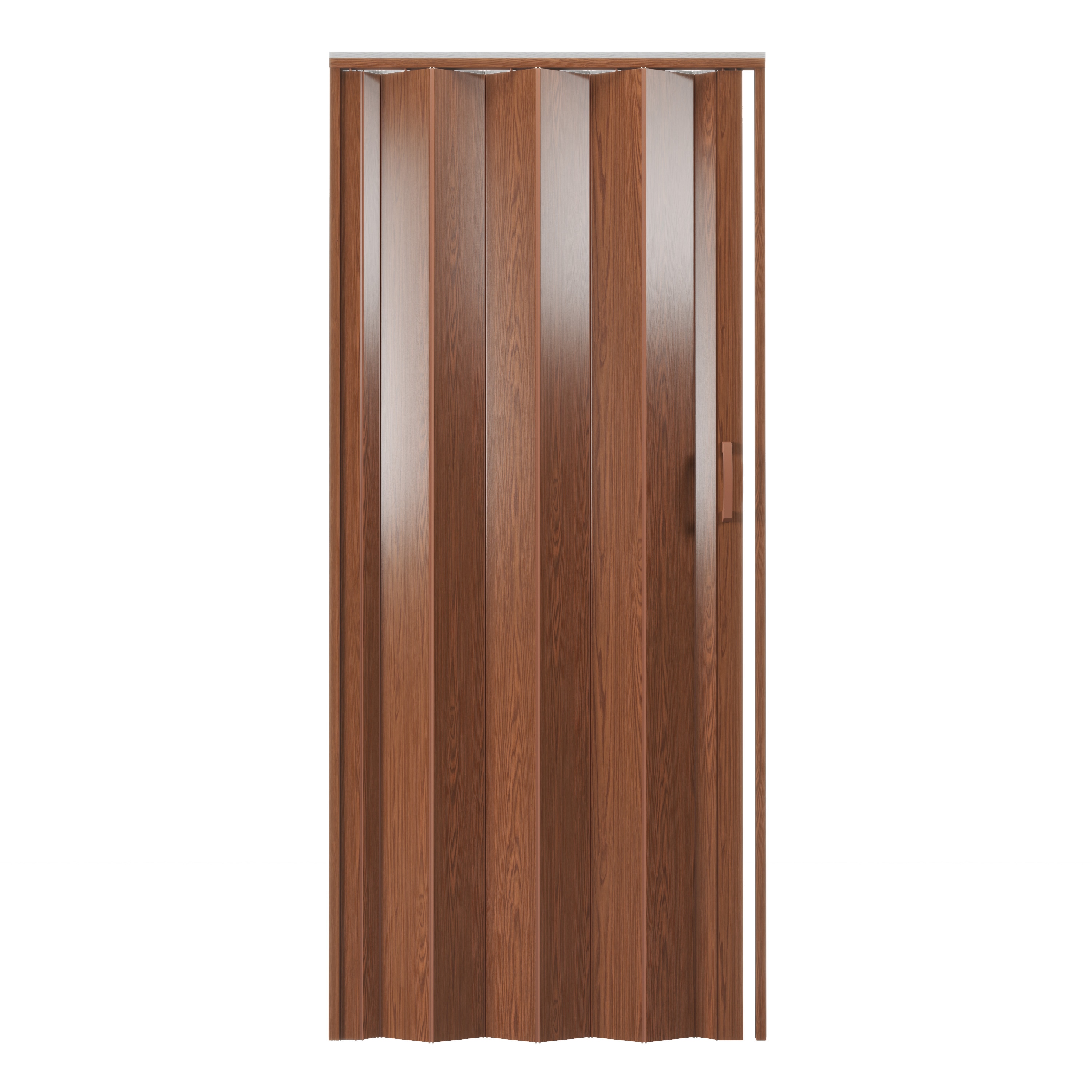 Techni Home Techni Sport 48-in x 80-in Reversible/Universal Handing Walnut PVC Accordion Door ( Hardware Included ) #RTA-LF48FD-WAL