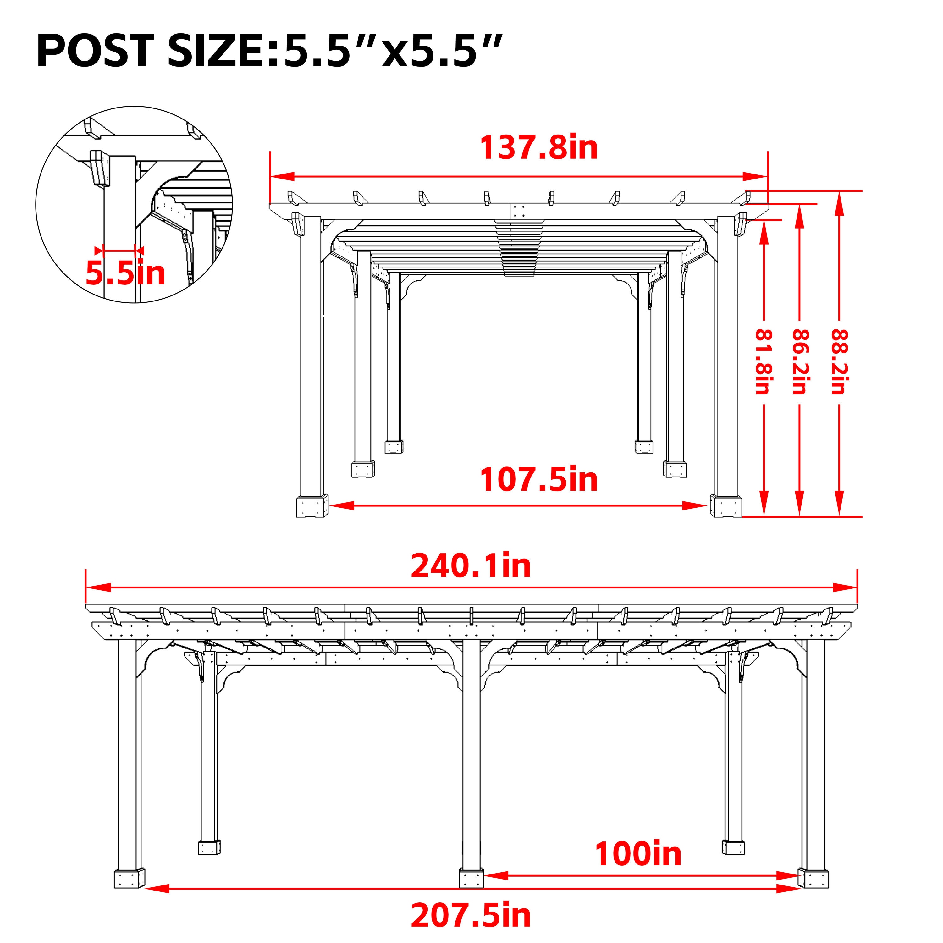 VEIKOUS PG0202-1220-GY2 Pergolas-2 - View #3