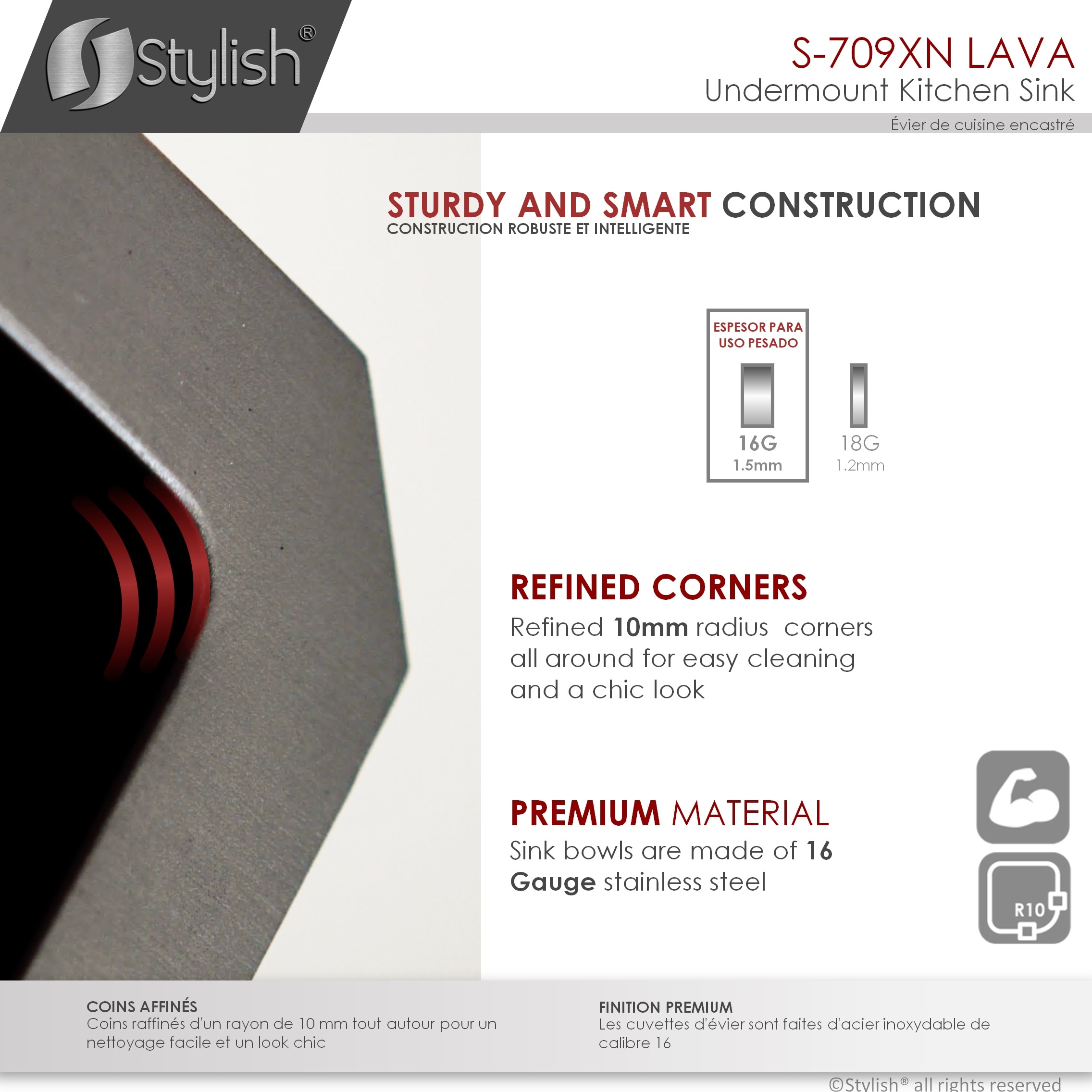 Stylish S-709XN1 Kitchen-Sinks - View #5