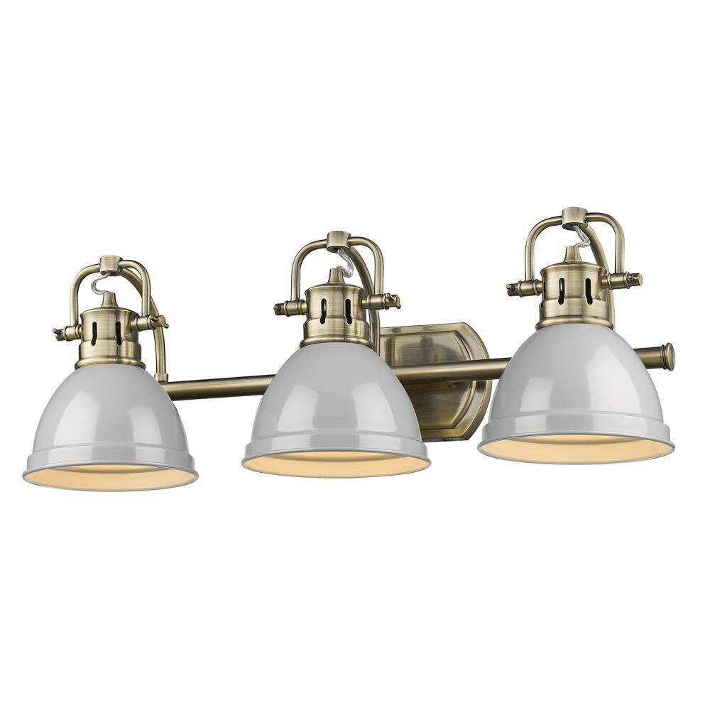 Golden Lighting 3602-BA3 AB-GY Duncan 24.5-in 3 -Light Brushed Brass Transitional Vanity light