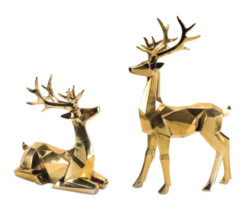 Melrose International 68703DS 18-in Figurine Deer (2-Pack) Christmas Decor
