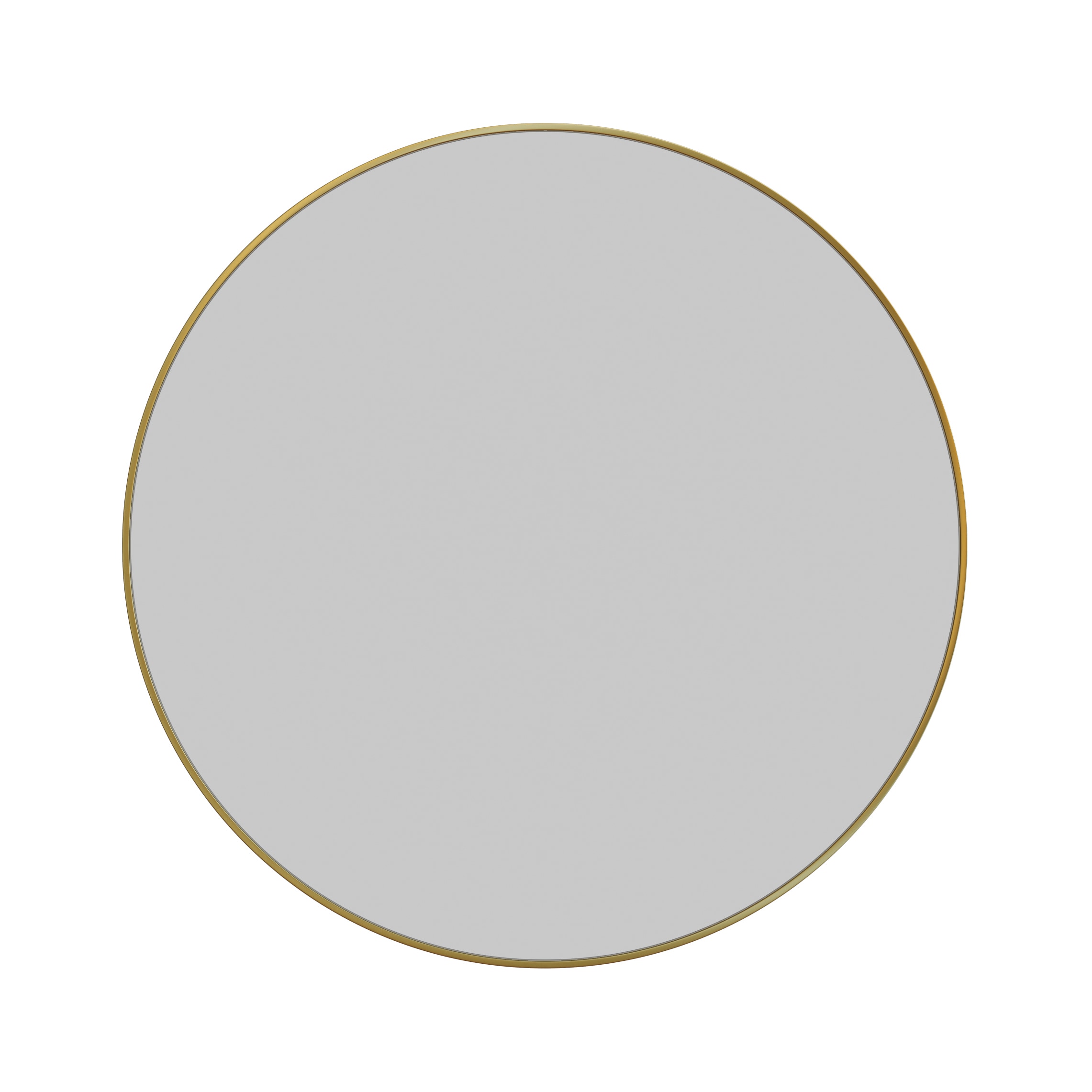 Glass Warehouse MF-R-28-SB Leia 28-Inches W x 28-Inches H Round Satin Brass Framed Full Length Wall Mirror