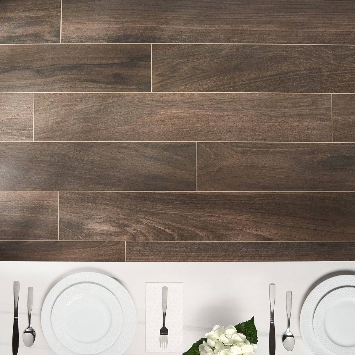 Ivy Hill Tile Mulberry 6-Pack Walnut 8-in x 48-in Matte Porcelain Wood Look Floor and Wall Tile