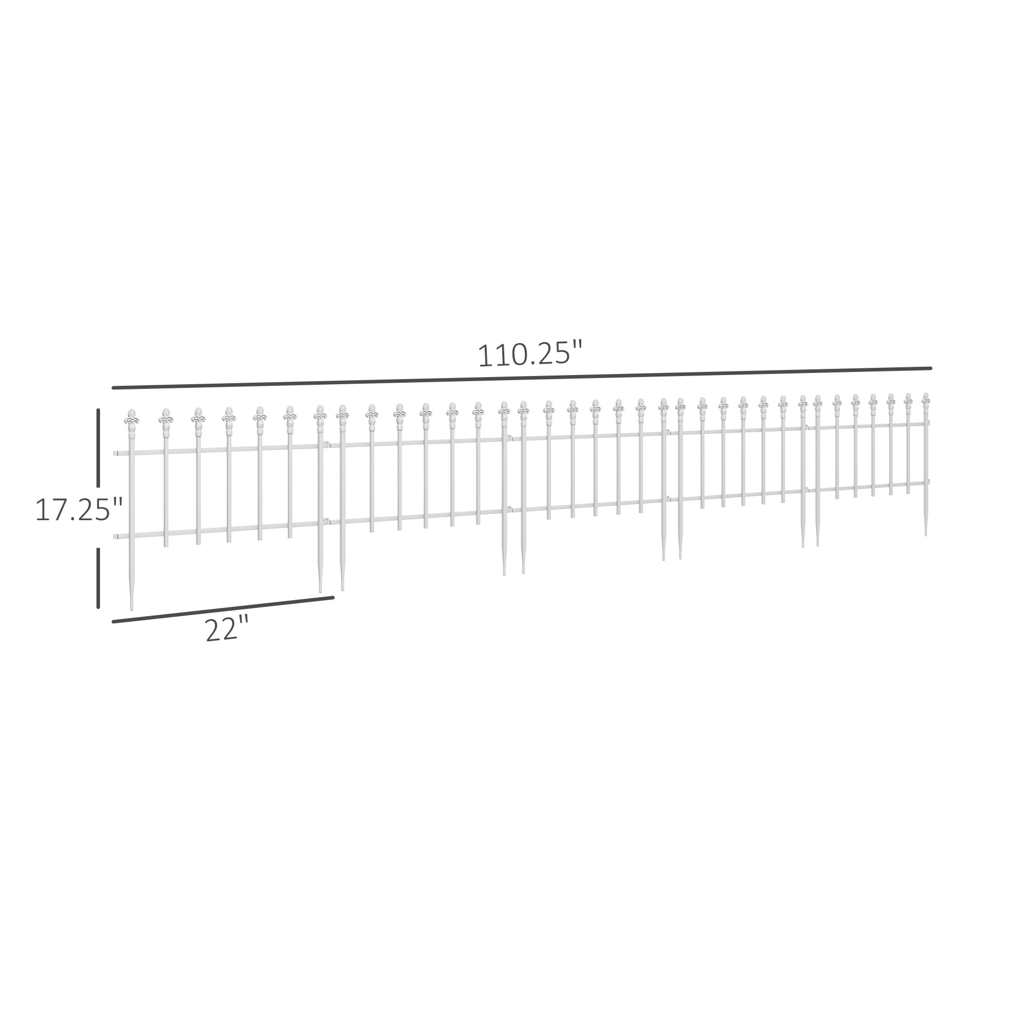 Outsunny 844-799V00WT Garden-Utility-Fencing - View #3