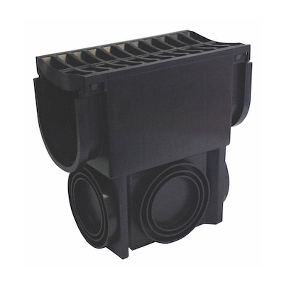 U.S. Trench Drain 83800 Easy Drain Series Black Slim Drainage Pit and Catch Basin For Modular Trench and Channel Drain Systems