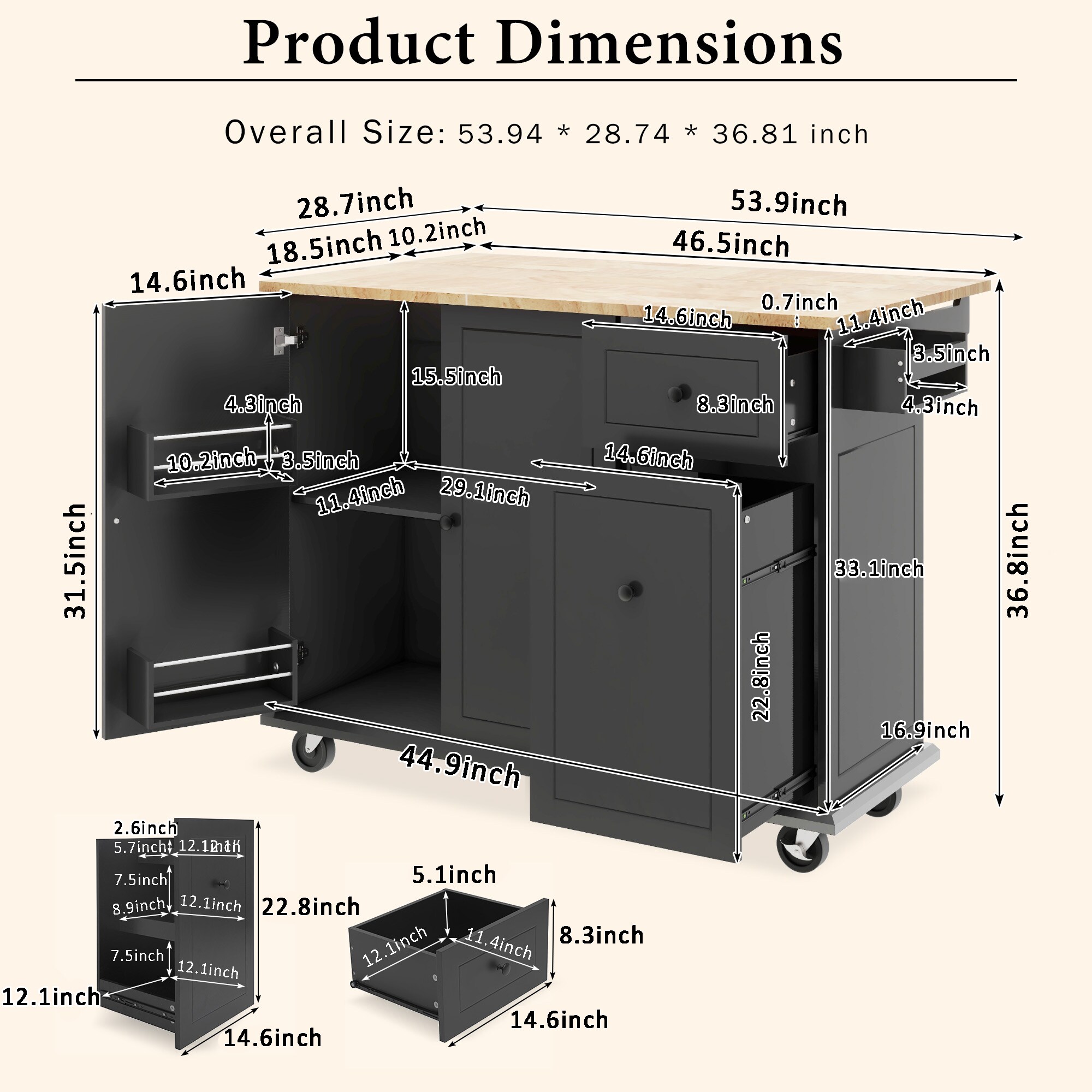 Kahomvis KK-QPO2-3AB Kitchen-Furniture - View #3
