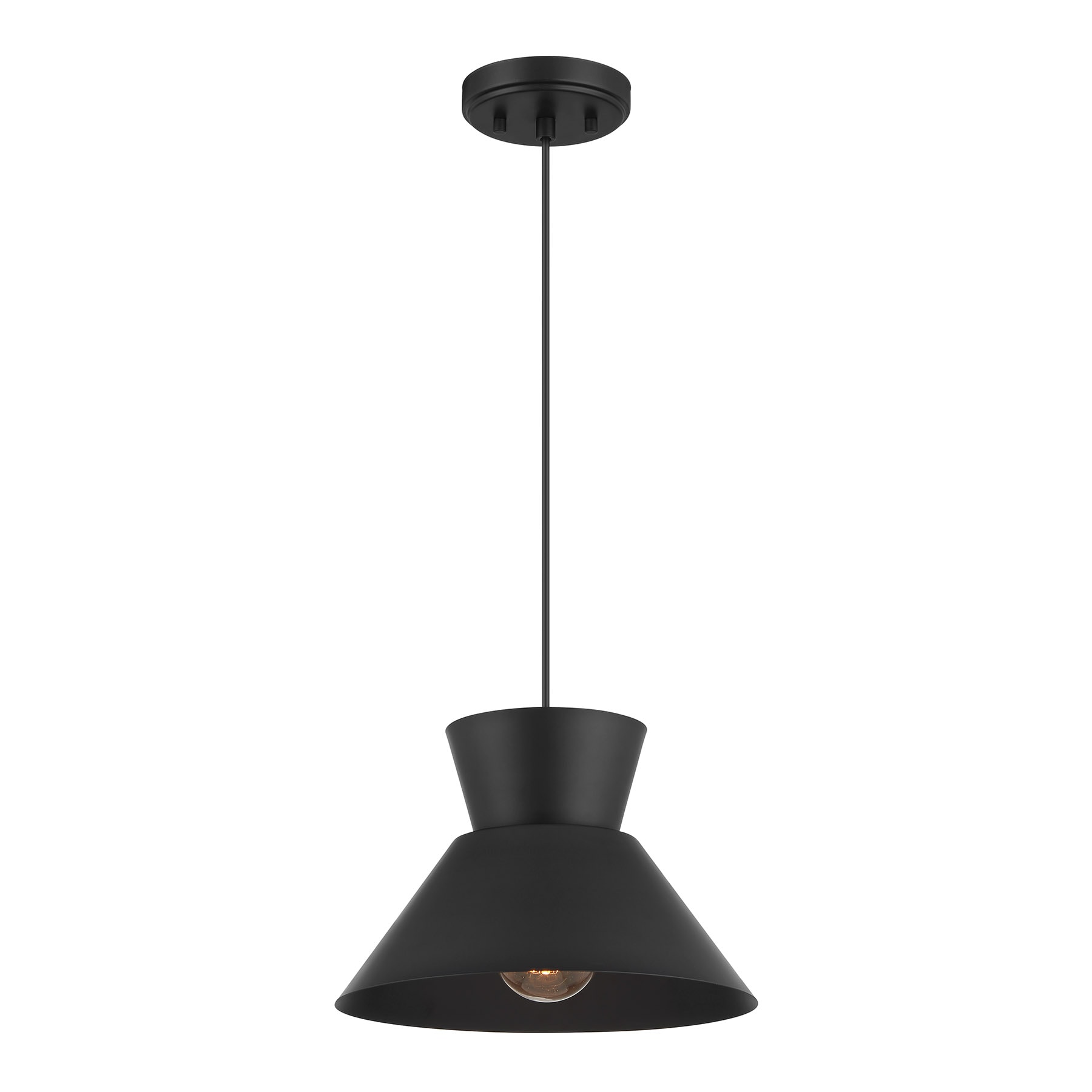 Meridian Lite Trends M7049MBK Meridian Matte Black Modern/contemporary Cone Medium Hanging Pendant light