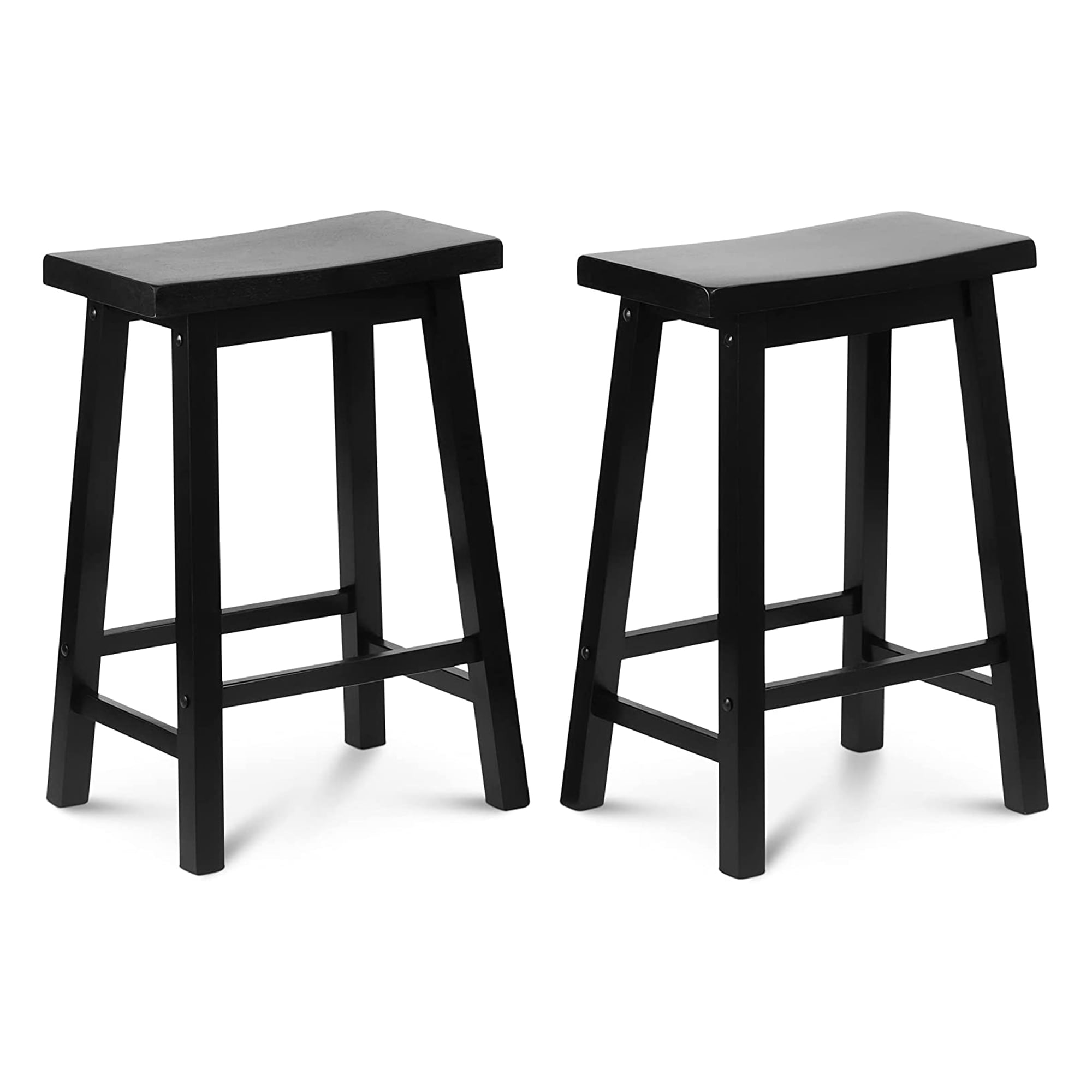PJ Wood 304520 Black 24-in H Counter height Wood Bar Stool 2 -Pack