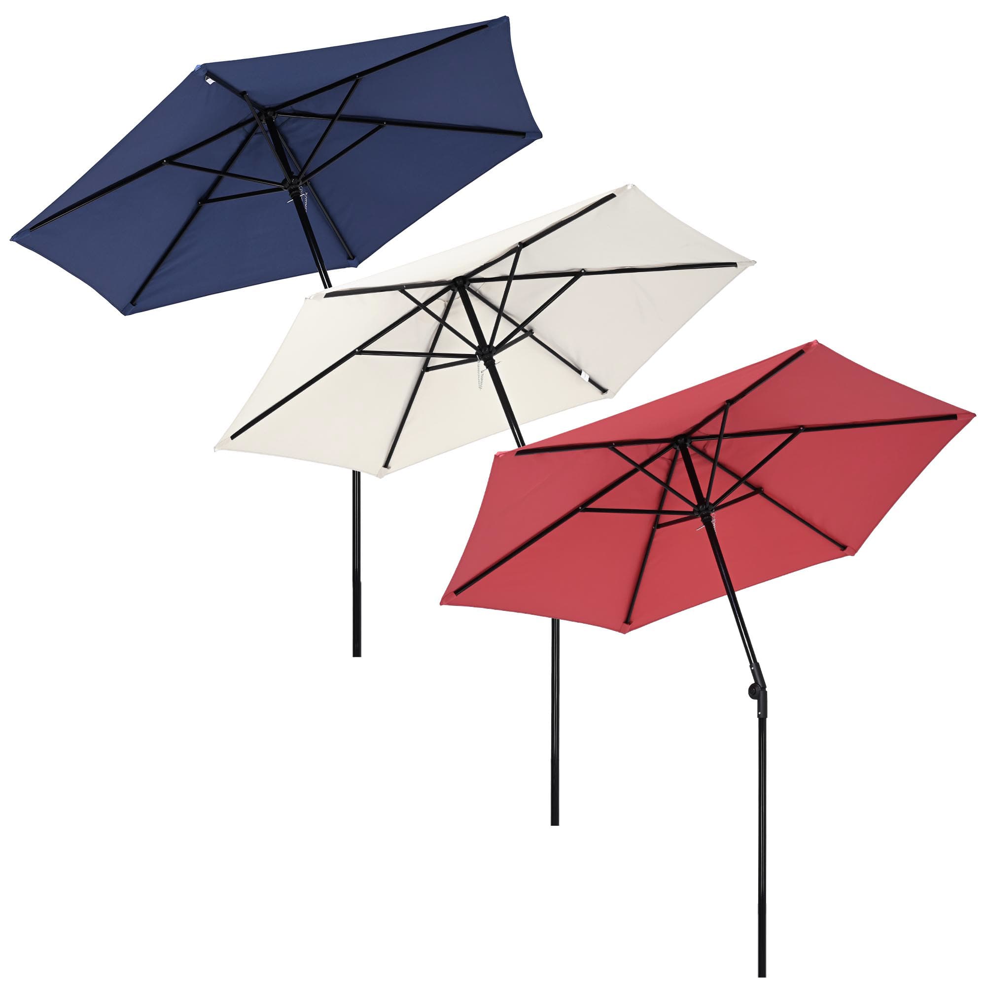 Yescom  7.5-FT Portable Patio Table Umbrella with Tilt 3pcs Deck Shade for 250th National Anniversary Celebration Decor Ornament Red White and Blue
