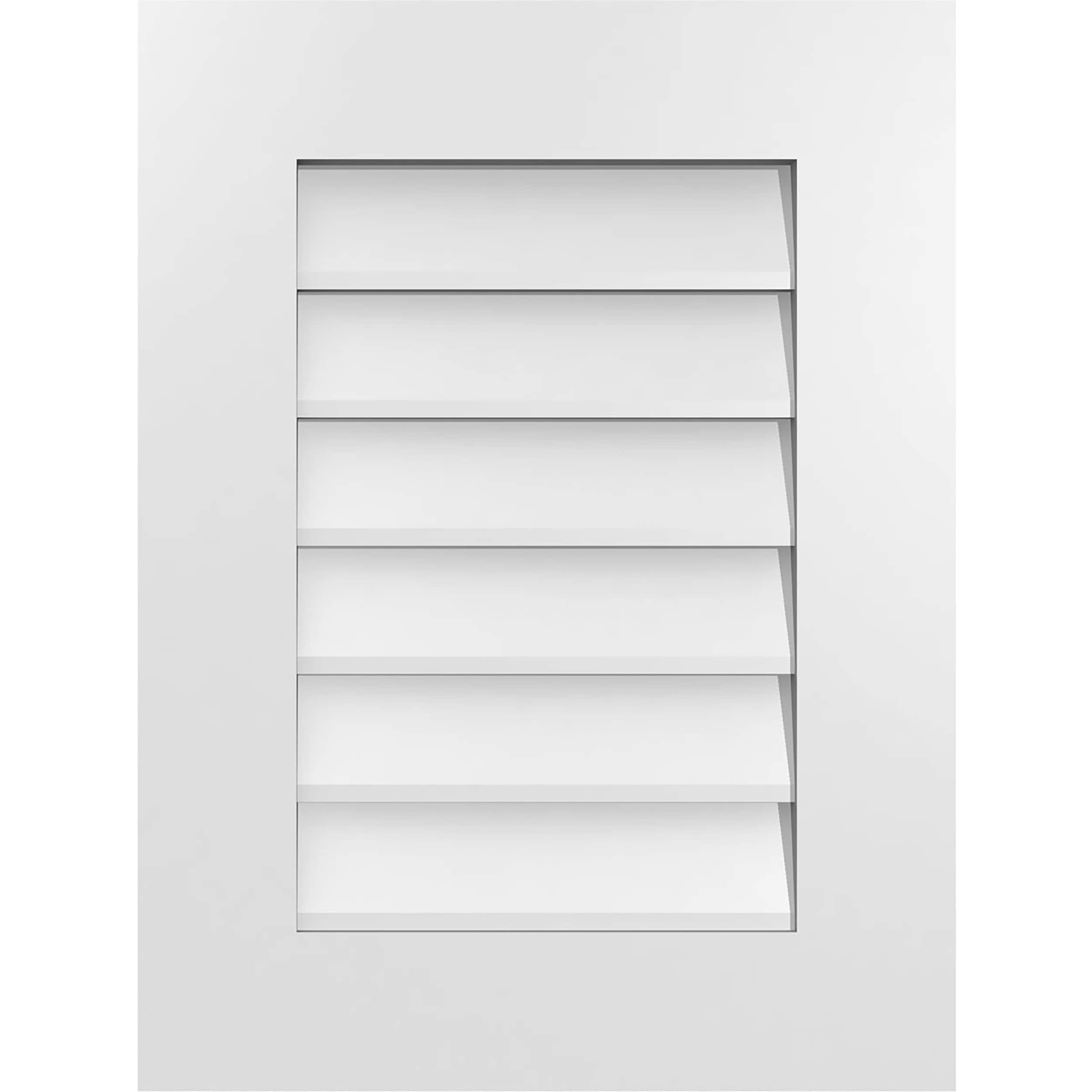 Ekena Millwork GVPVE18X2401SN 18-Inches x 24-Inches Off-white Rectangle PVC Gable Louver Vent