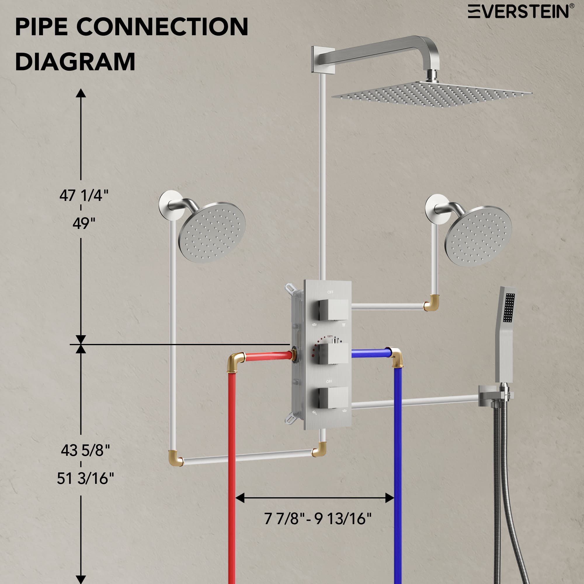EVERSTEIN SFS-1066-NK12 Showerhead-Bar-Panels - View #12