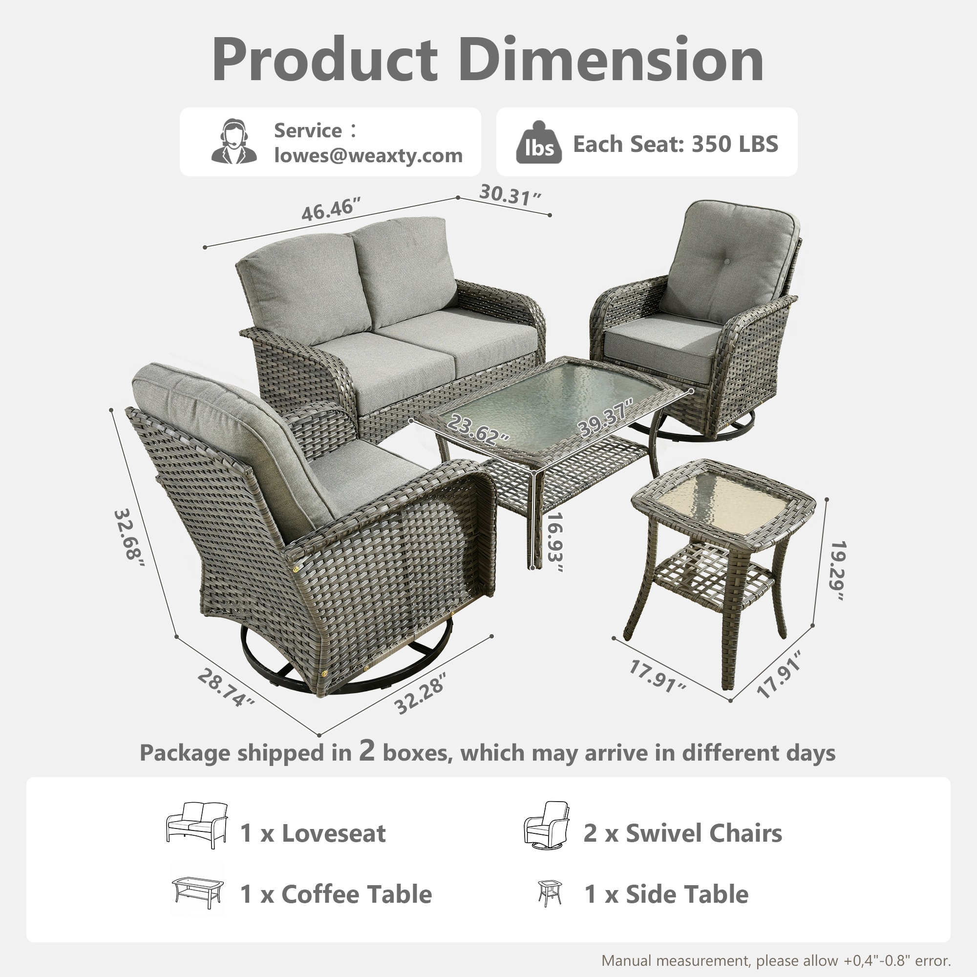 weaxty HMBYZGNCGNDS200S51 Patio-Conversation-Sets - View #8