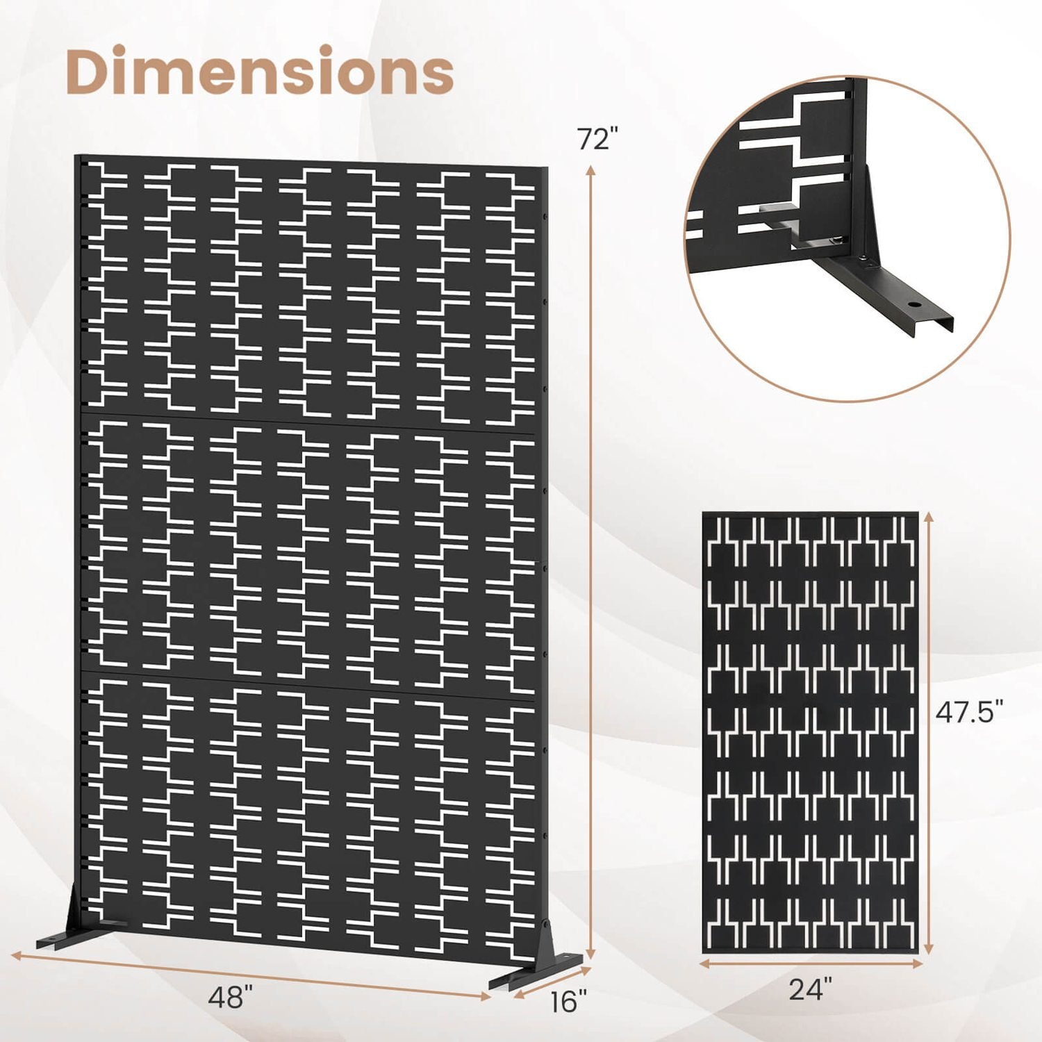 Costway CSHY001846 Outdoor-Privacy-Screen - View #3