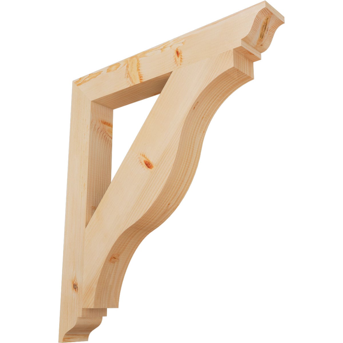 Ekena Millwork BKT04X30X34FST01SDF Funston traditional smooth 3-1/2-in x 30-in x 34-in Douglas fir Brown Wood Standard bracket
