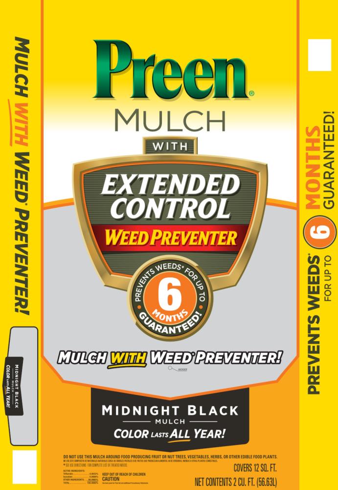 Preen BG2CFDMBPMNY 2-cu ft Midnight Black Hardwood Mulch Plus Weed Control Mulch