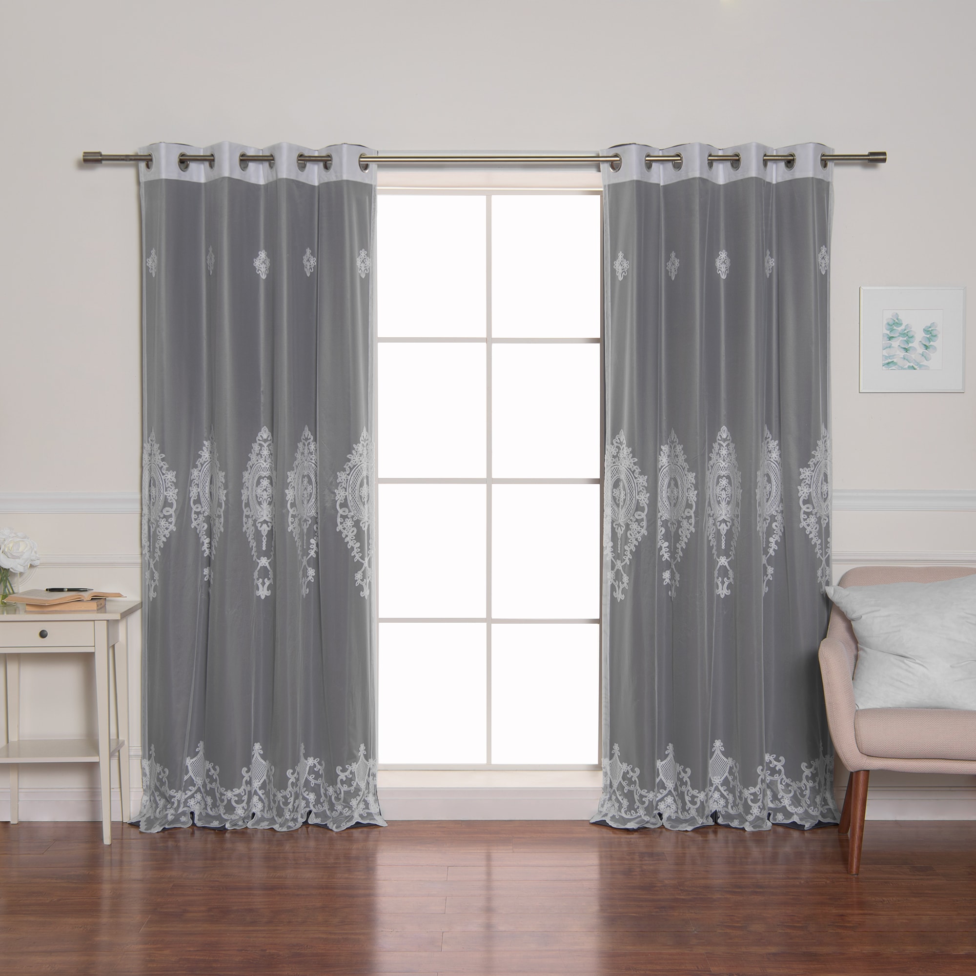 Best Home Fashion MM-DAMAS-84-DKGREY curtains - View #5