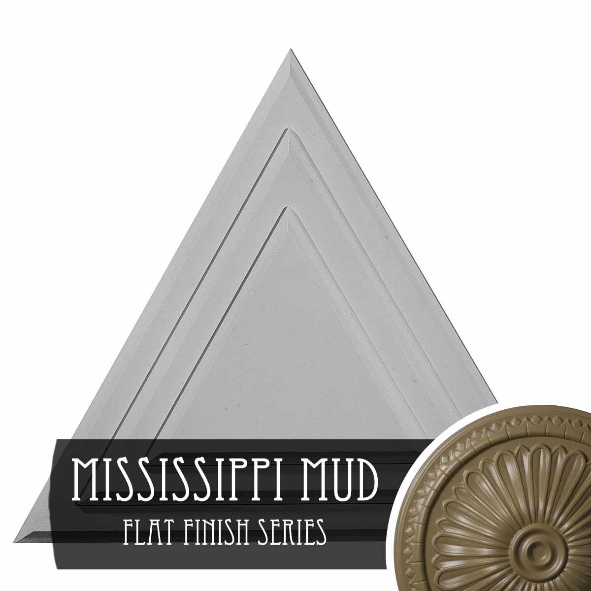 Ekena Millwork CM19TGMMF Triangle 19-in W x 16.625-in L Mississippi Mud Polyurethane Ceiling Medallion