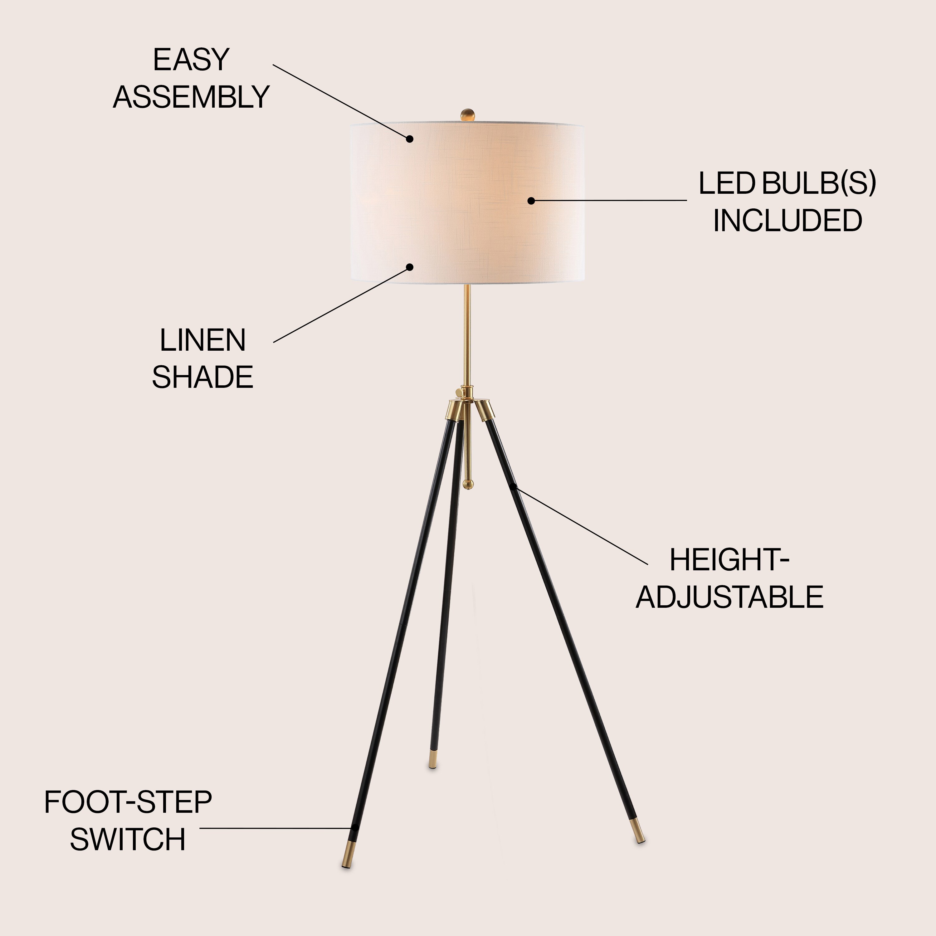 JONATHAN  Y JYL6009A floorlamps - View #2