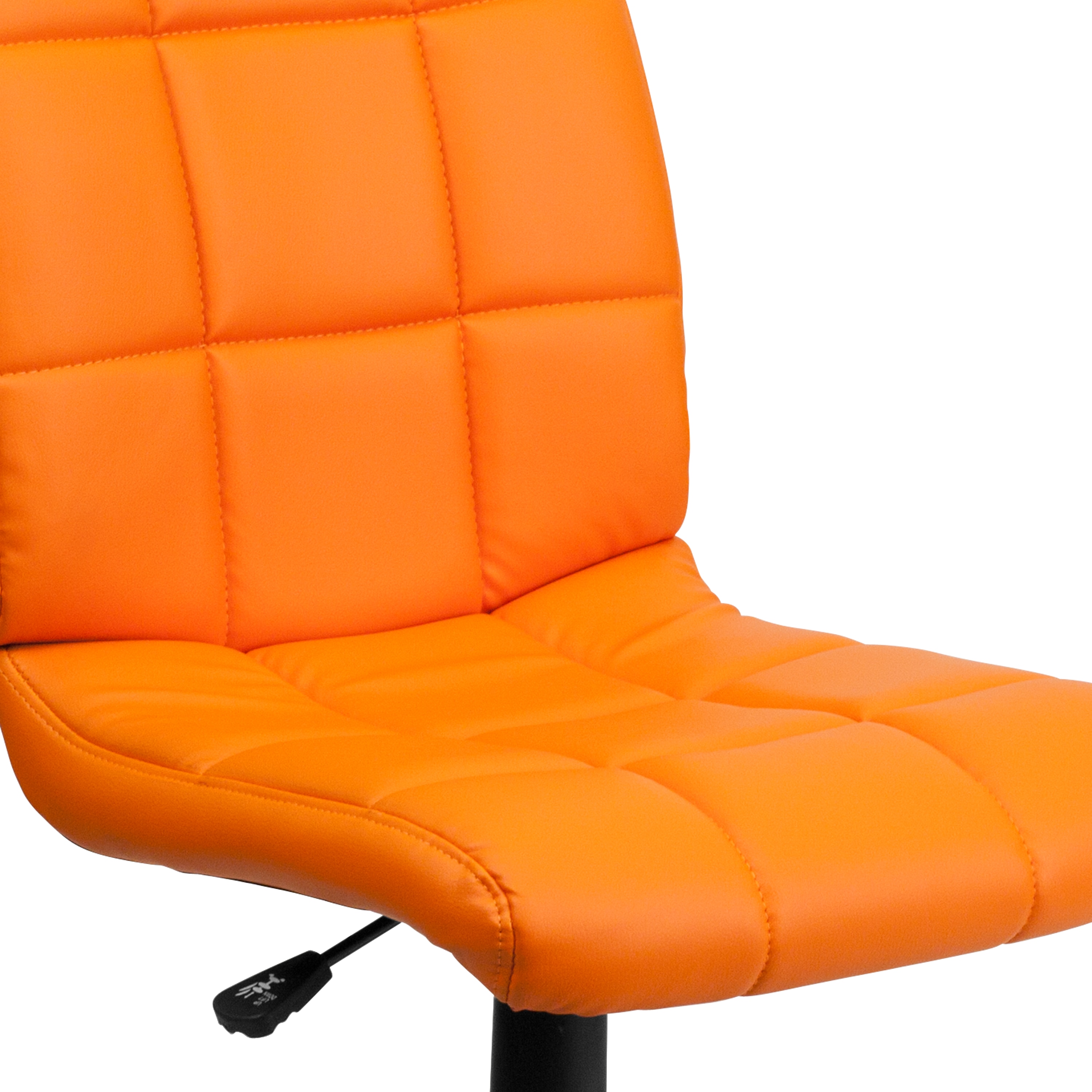 Ergonomic Mid-Back Orange Vinyl Swivel Task Chair