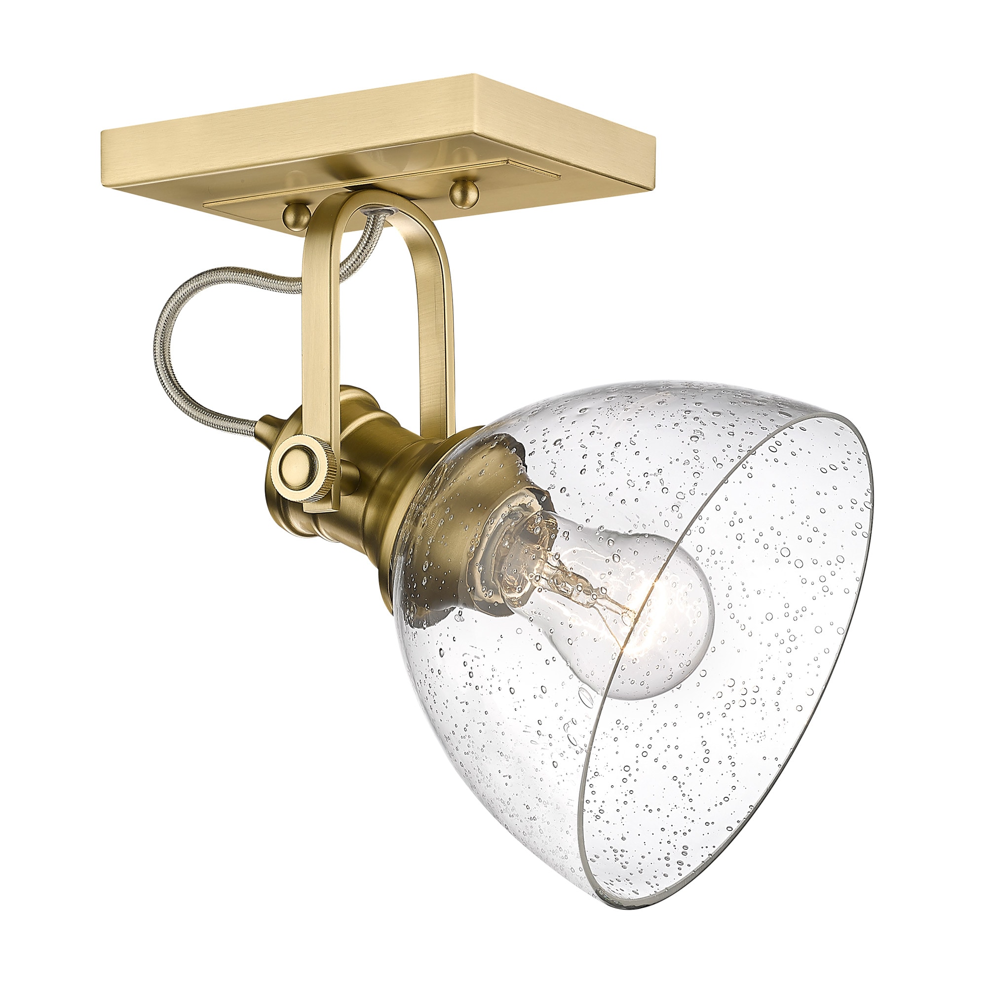 Champagne Bronze Seeded Glass 8.75'' Outdoor Wall Sconce