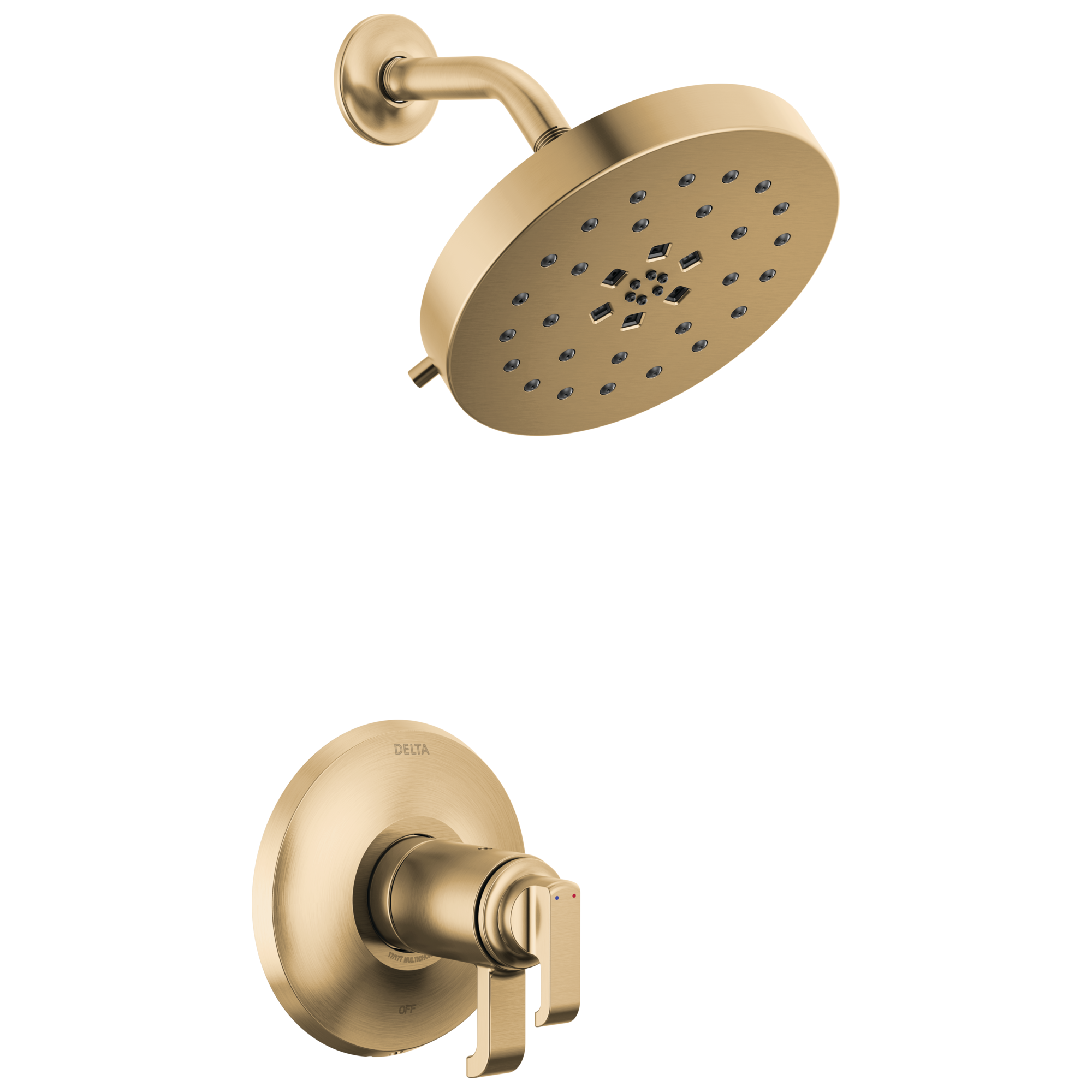 Delta T17T289-CZ-PR Tetra Lumicoat Champagne Bronze 2-handle Multi-function 8-Inches Round Shower Faucet
