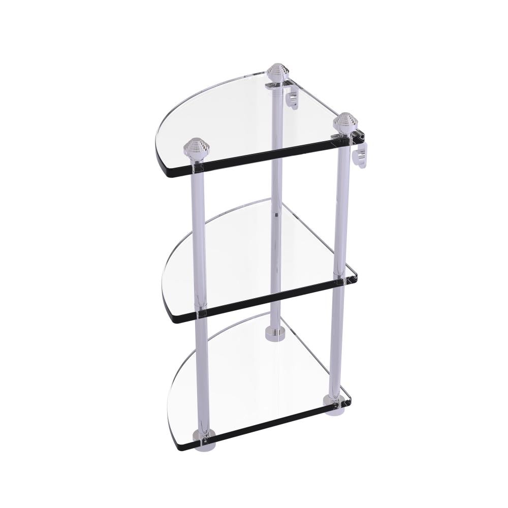 Allied Brass SB-6-PC Southbeach Polished chrome 3 -Tier Wall mount Corner Bathroom Shelf ( 8-in x 15-in x 8-in )