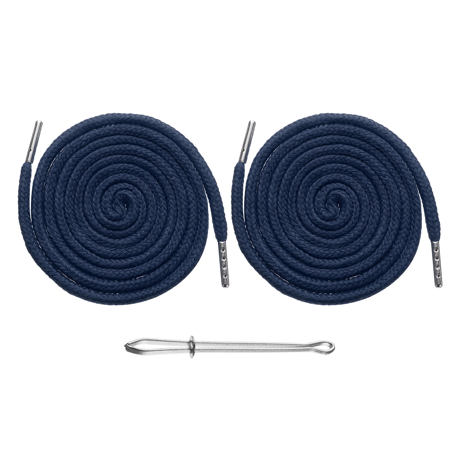 Unique Bargains 2pcs Drawstring Cords 51 Inch Replacement Drawstring Hoodie String Sewing Tool with Easy Threader for Hoodie Sweatpants Jackets Pants Hats Coats Bags Navy Blue #S26042400UX3476