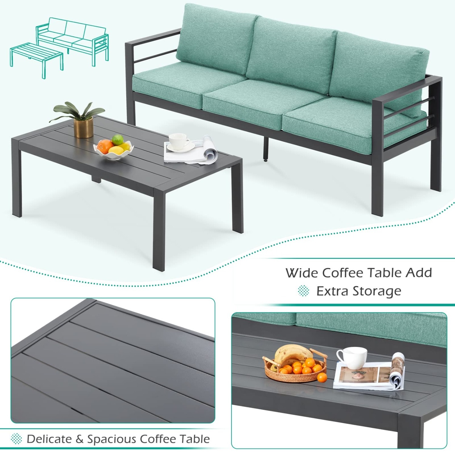 AECOJOY 16301GN-LS01 Patio-Sofas-Daybeds - View #2