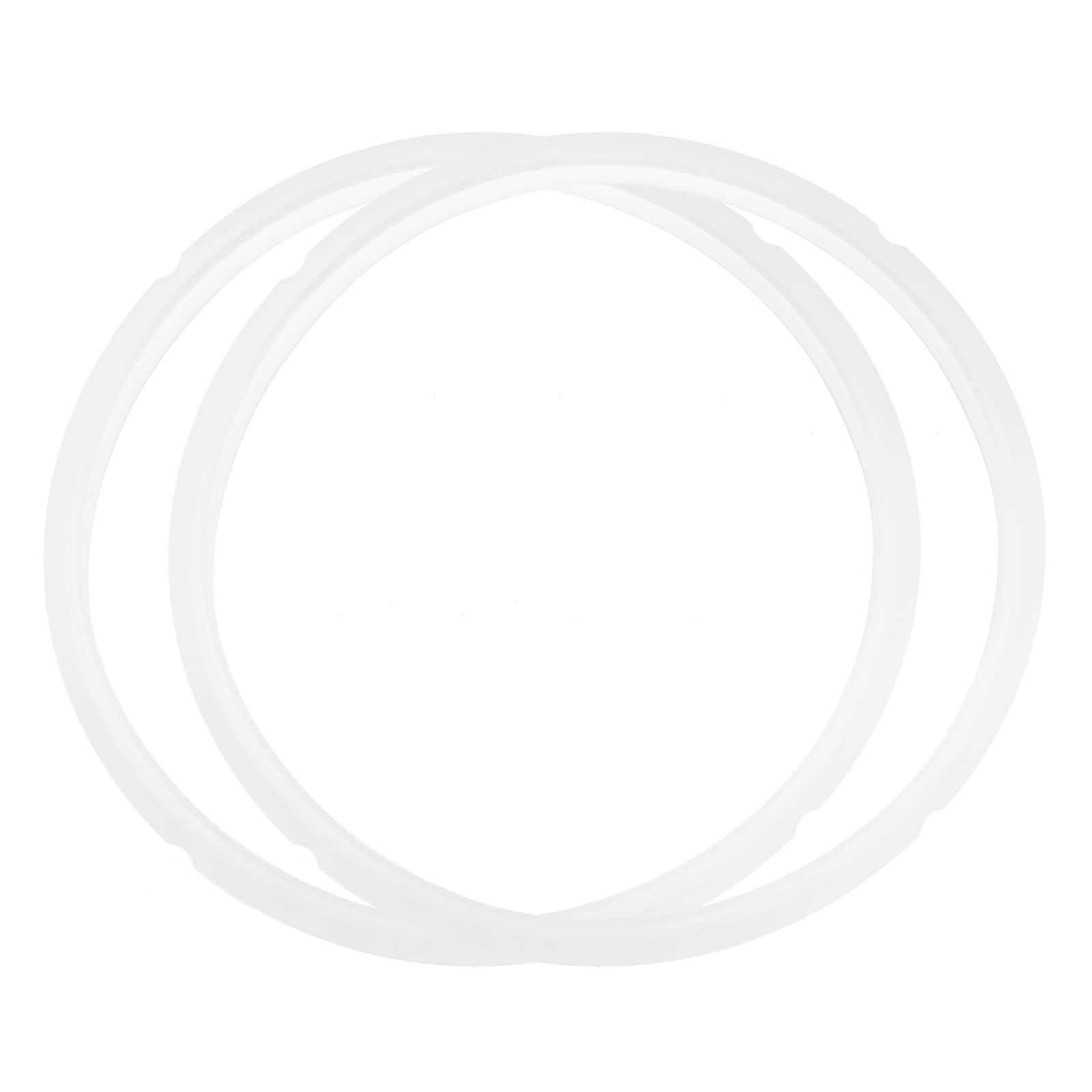 Unique Bargains 2pcs Silicone Sealing Ring for Pressure Pot 5/6QT Pressure Pot Inner Gasket Seal Rings Pressure Cooker Replacement Part White #S26042401UX0319