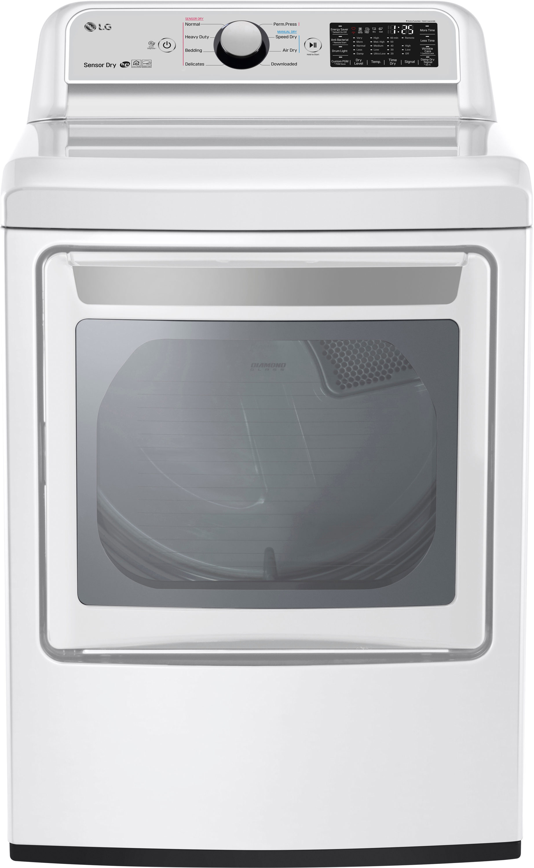 EasyLoad Smart Wi-Fi Enabled 7.3-cu ft Smart Electric Dryer (White) ENERGY STAR | - LG DLE7300WE