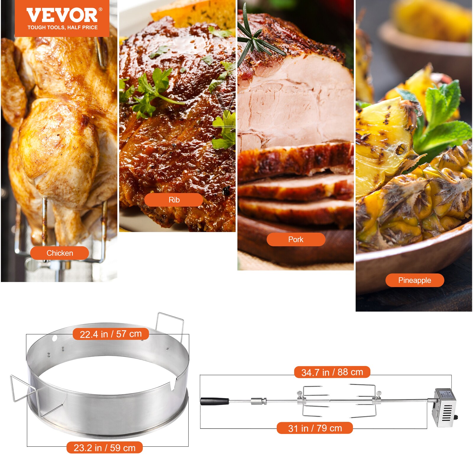 VEVOR YXDGKC2259W26TQN8V1 Grill-Rotisseries - View #8