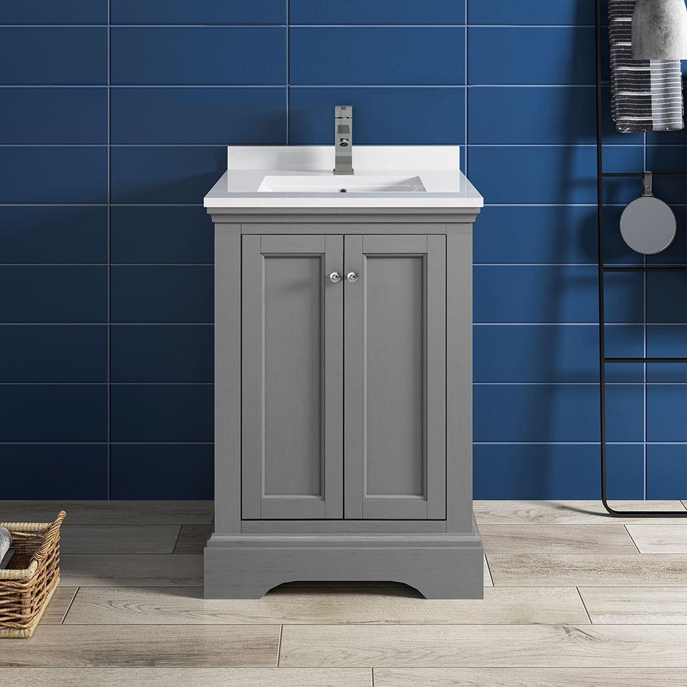 Fresca Windsor 24-in Gray Undermount Single Sink Bathroom Vanity with ...